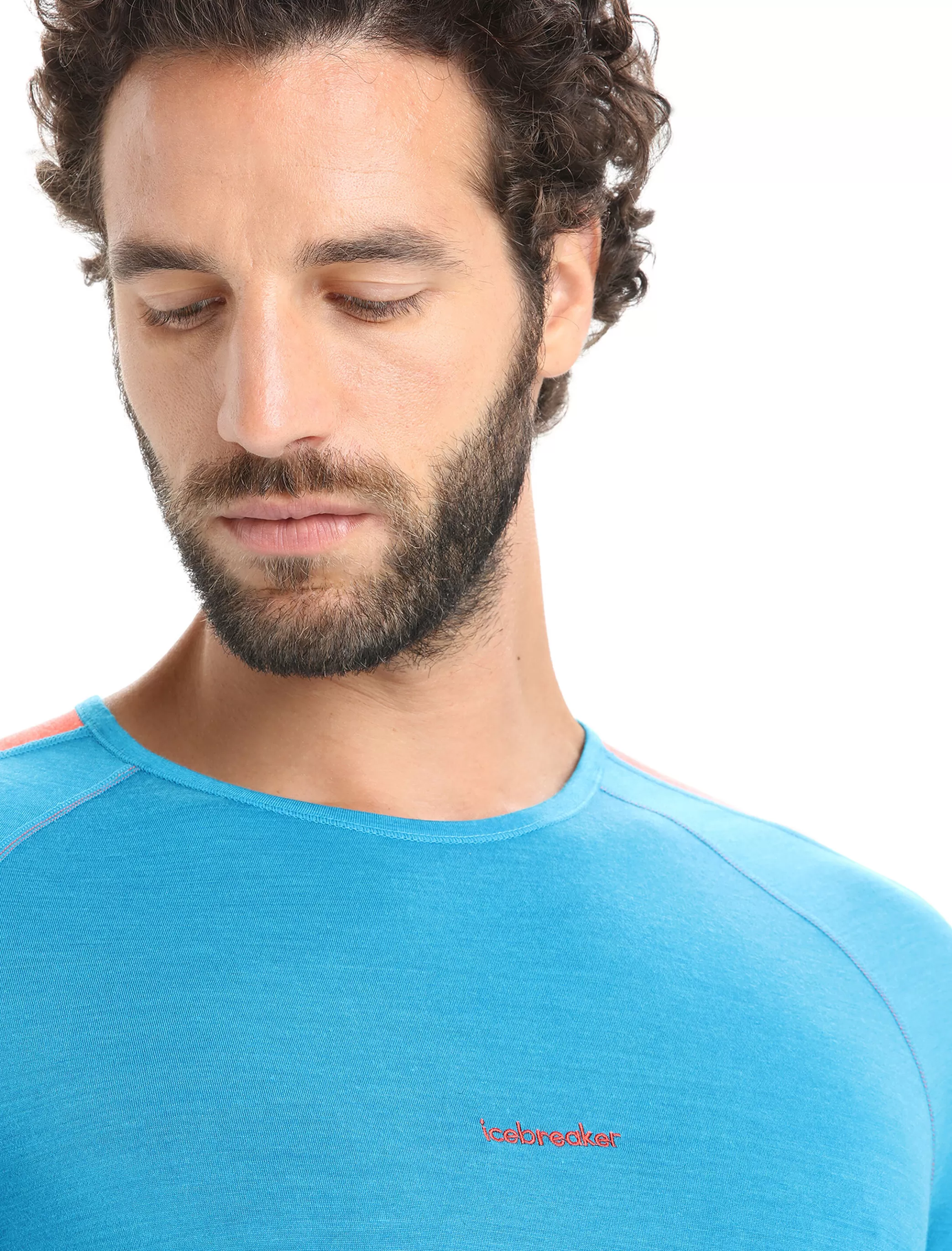 Fashion icebreaker Men'S 125 Zoneknit™ Merino Short Sleeve Crewe Thermal Top Geo Blue/Royal Navy