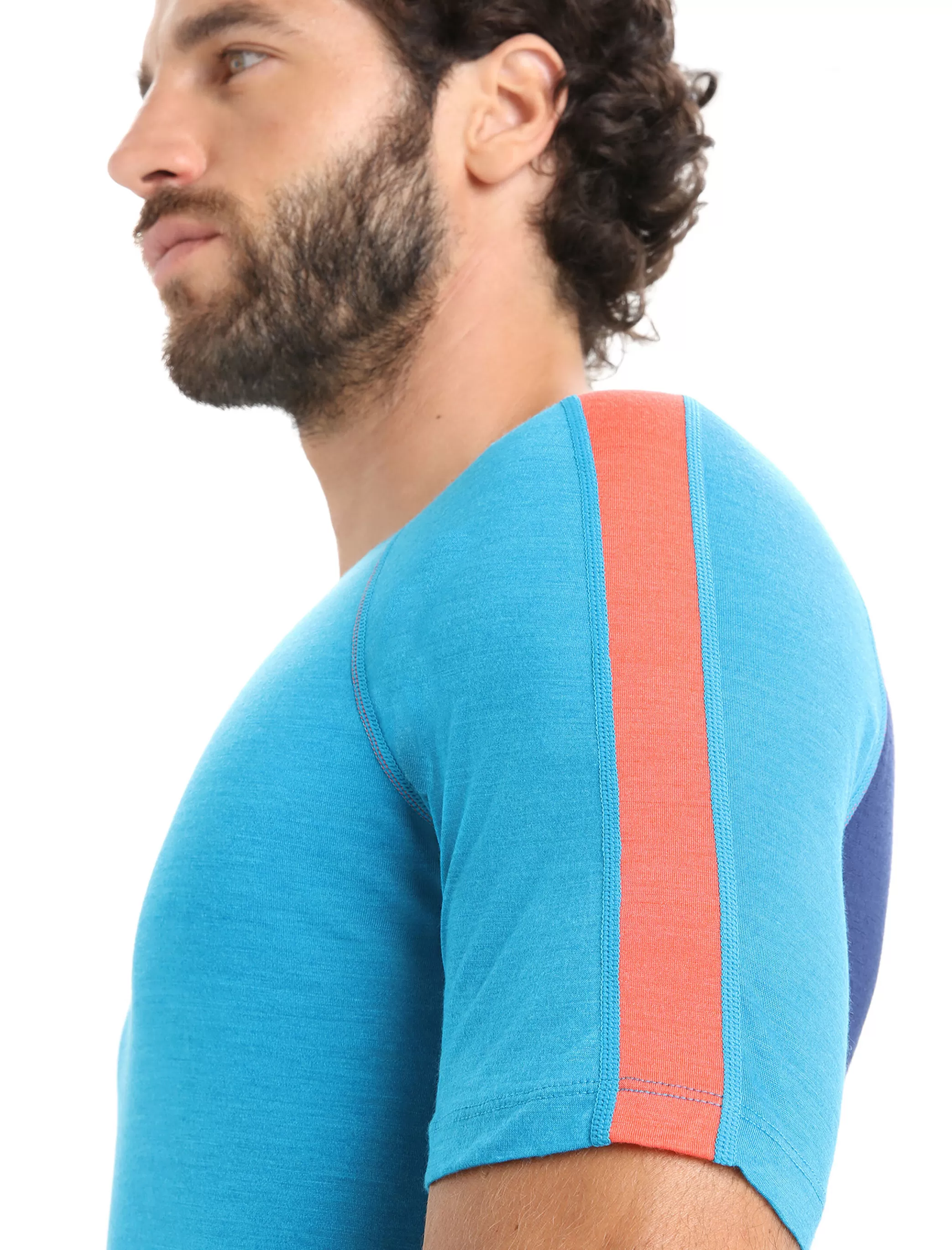 Fashion icebreaker Men'S 125 Zoneknit™ Merino Short Sleeve Crewe Thermal Top Geo Blue/Royal Navy