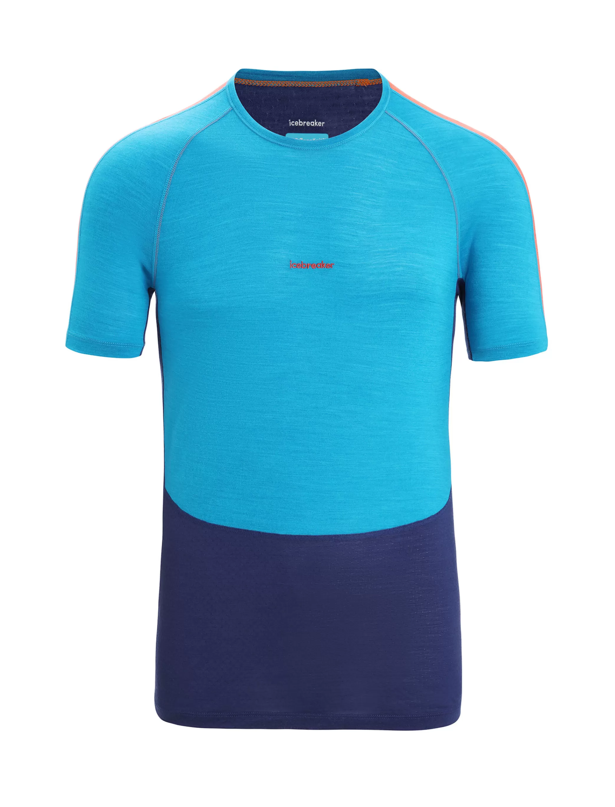 Fashion icebreaker Men'S 125 Zoneknit™ Merino Short Sleeve Crewe Thermal Top Geo Blue/Royal Navy