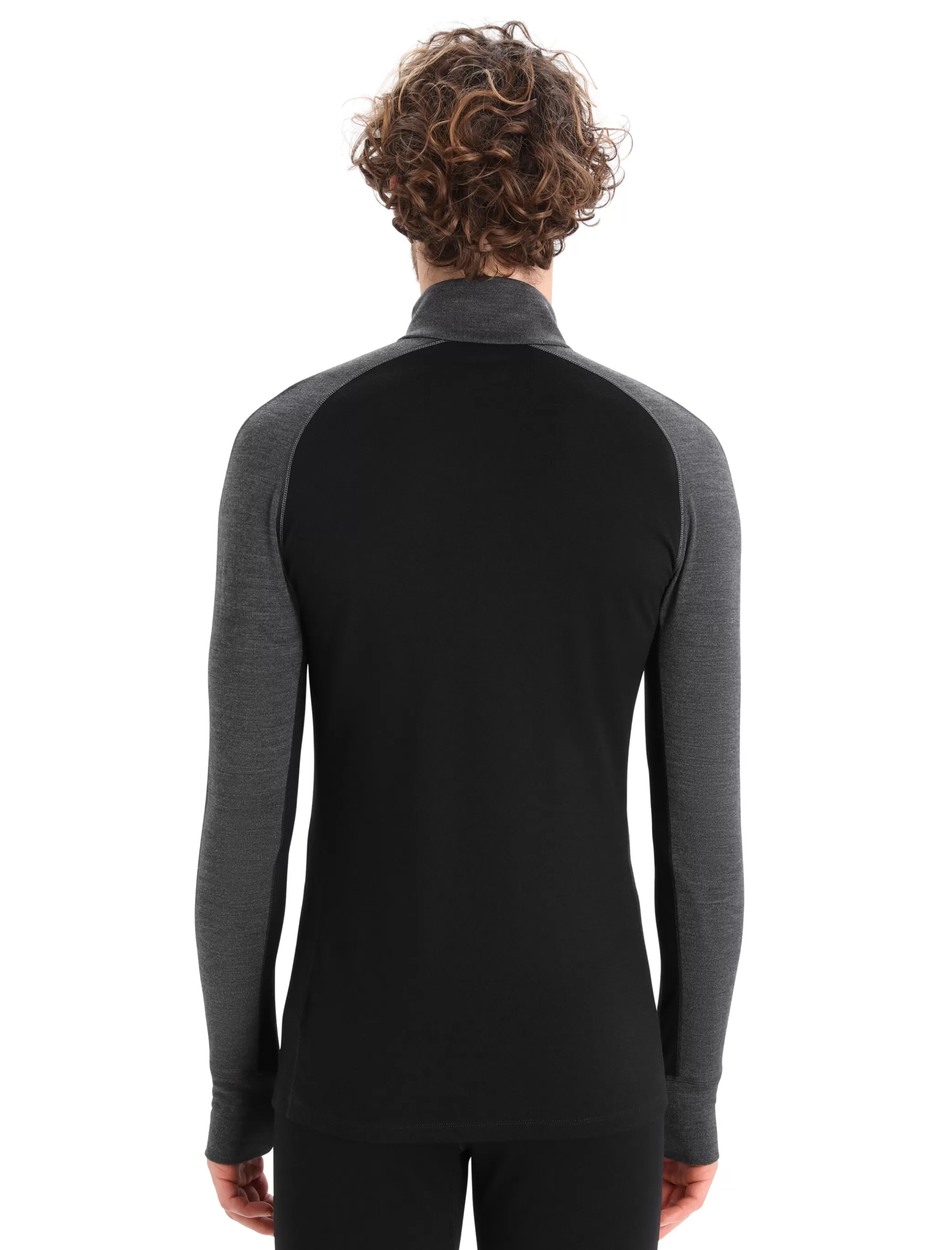 Sale icebreaker Men'S 260 Zoneknit™ Merino Long Sleeve Half Zip Thermal Top Jet Heather/Black