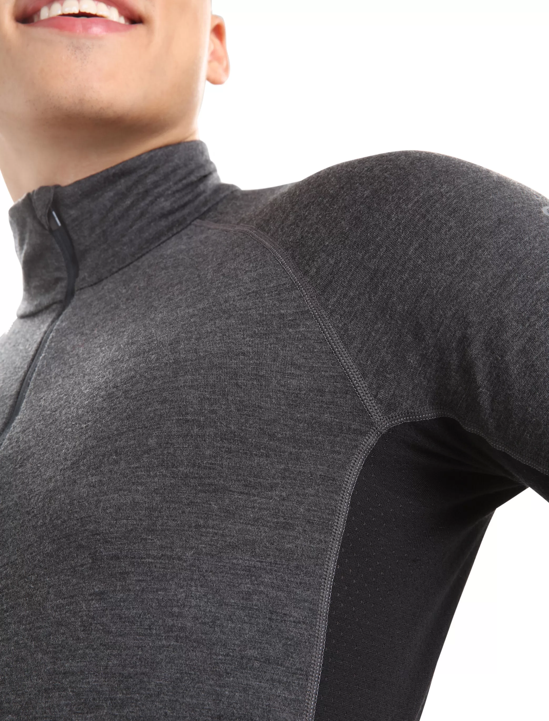 Hot icebreaker Men'S Bodyfitzone™ Merino 260 Zone Long Sleeve Half Zip Thermal Top Jet Heather/Black