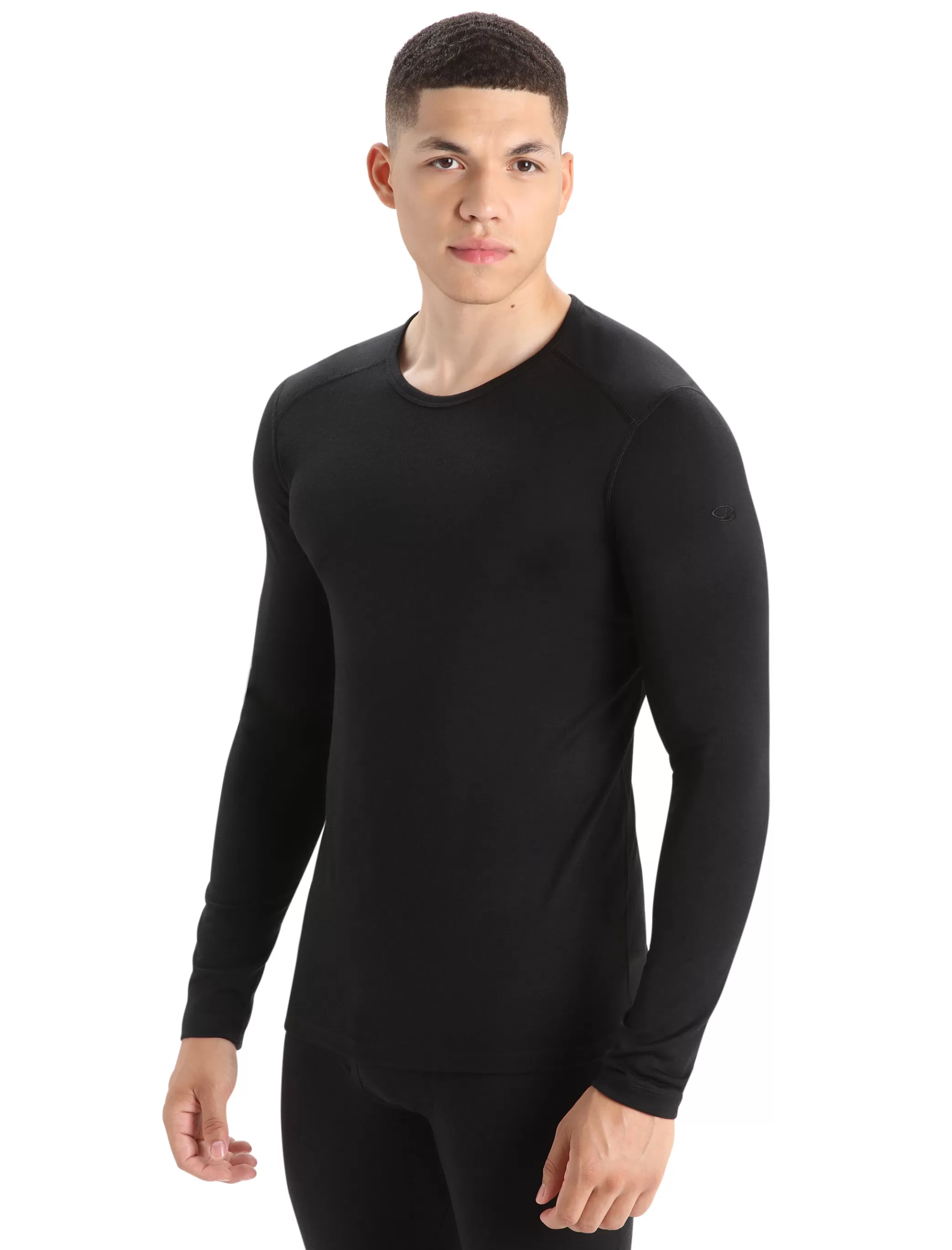 Hot icebreaker Men'S Merino 200 Oasis Long Sleeve Crew Neck Thermal Top Black