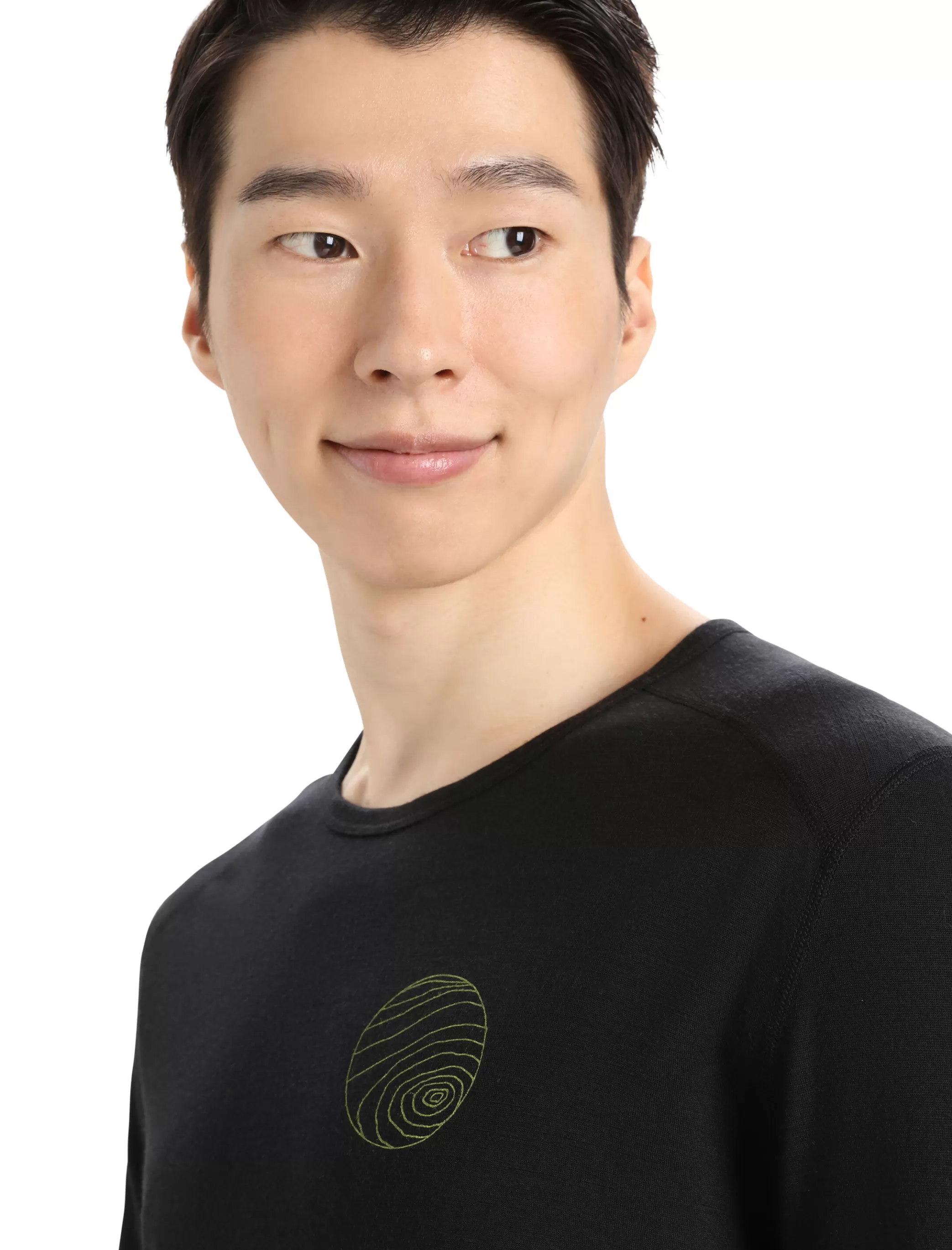 Best Sale icebreaker Men'S Merino 200 Oasis Long Sleeve Crew Neck Thermal Top Alps 3D Black