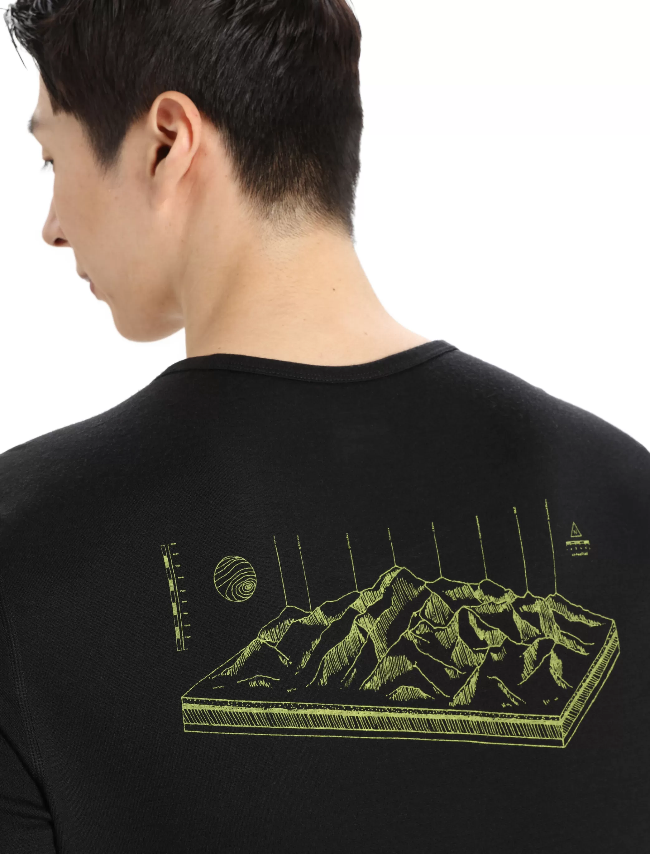 Best Sale icebreaker Men'S Merino 200 Oasis Long Sleeve Crew Neck Thermal Top Alps 3D Black
