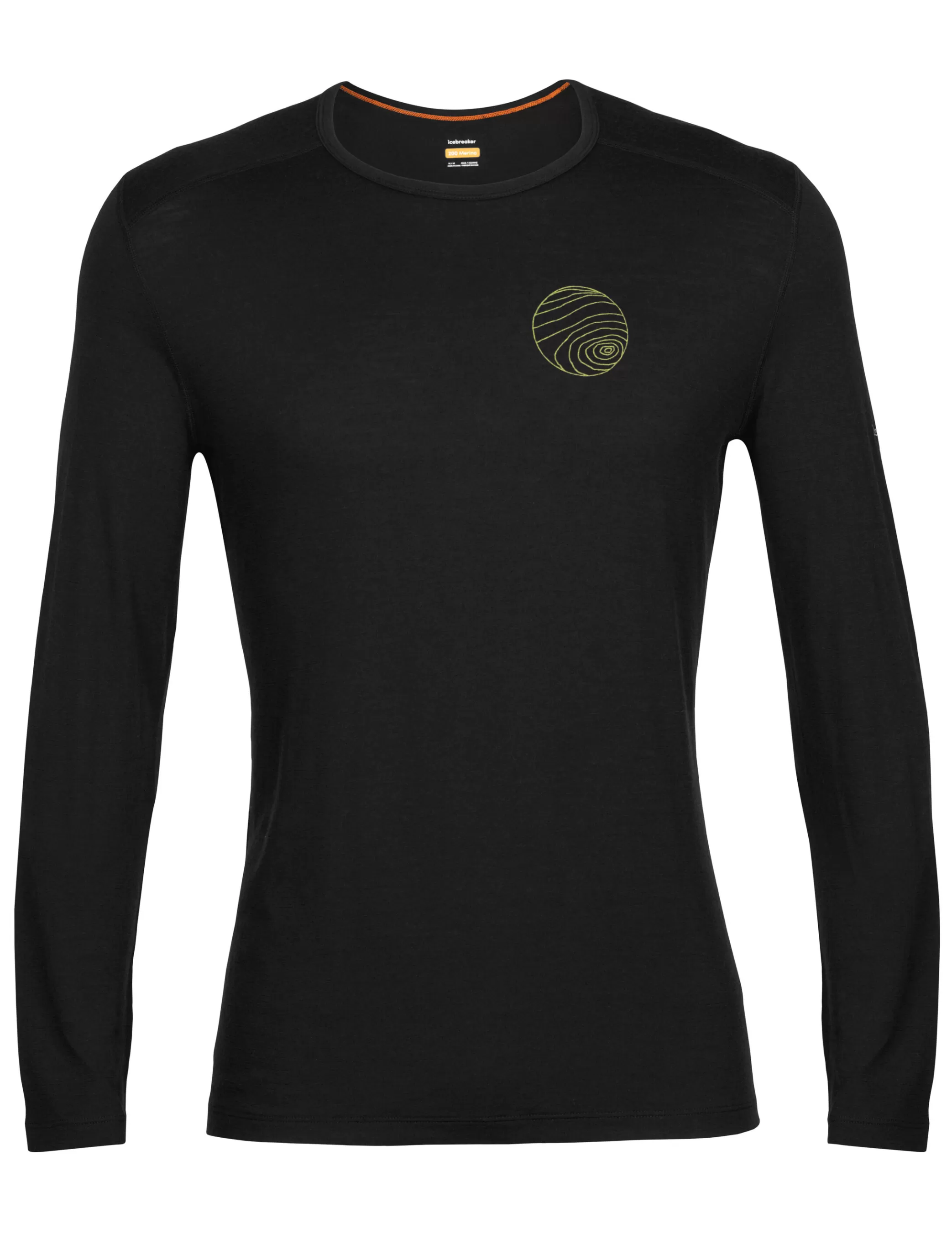 Best Sale icebreaker Men'S Merino 200 Oasis Long Sleeve Crew Neck Thermal Top Alps 3D Black