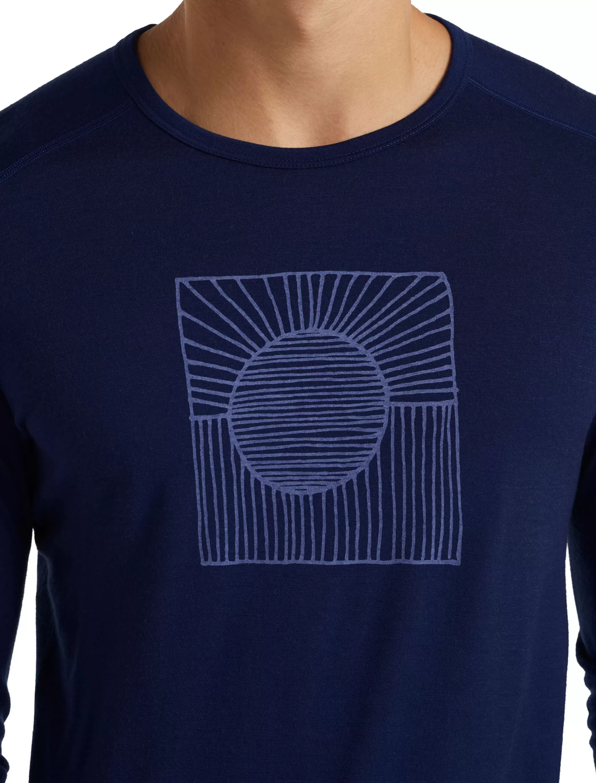 Store icebreaker Men'S Merino 200 Oasis Long Sleeve Crewe Thermal Top Solar Royal Navy
