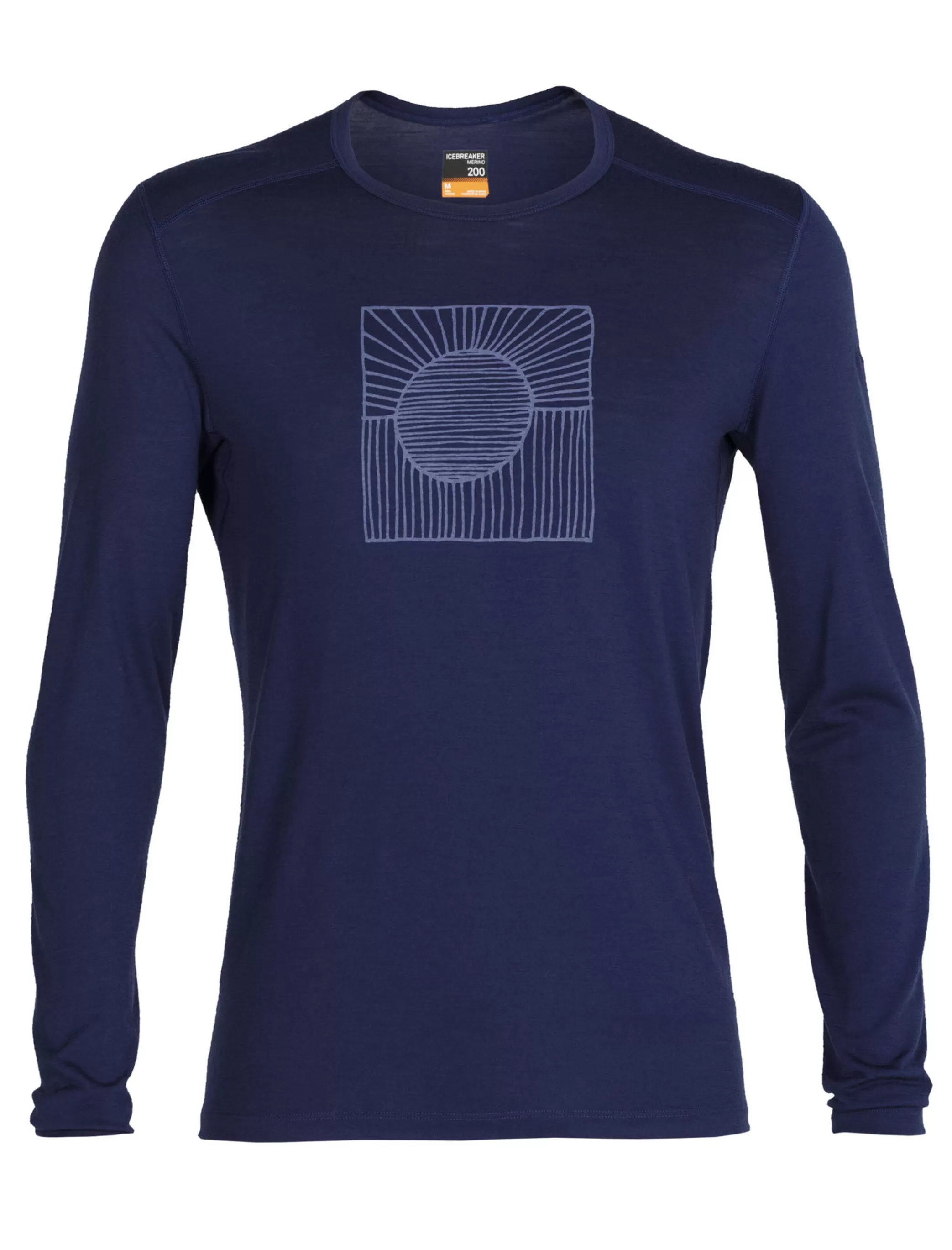 Store icebreaker Men'S Merino 200 Oasis Long Sleeve Crewe Thermal Top Solar Royal Navy
