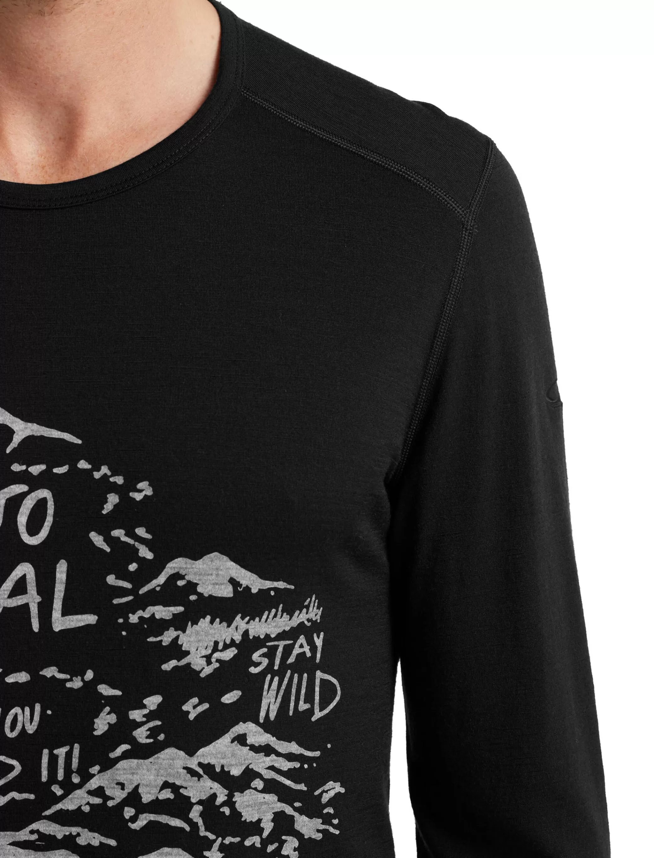Online icebreaker Men'S Merino 200 Oasis Long Sleeve Crewe Thermal Top Travel Diaries Black