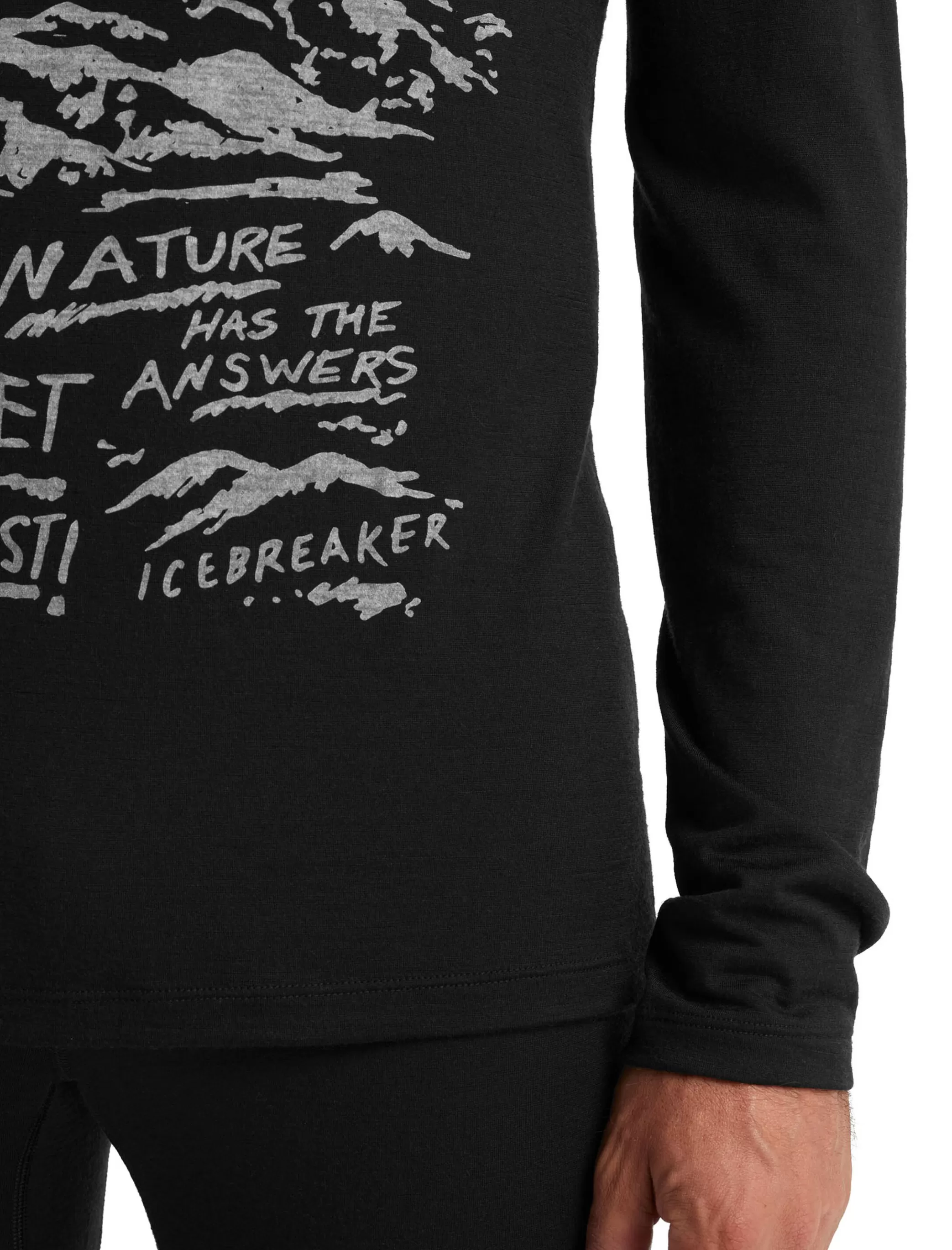 Online icebreaker Men'S Merino 200 Oasis Long Sleeve Crewe Thermal Top Travel Diaries Black