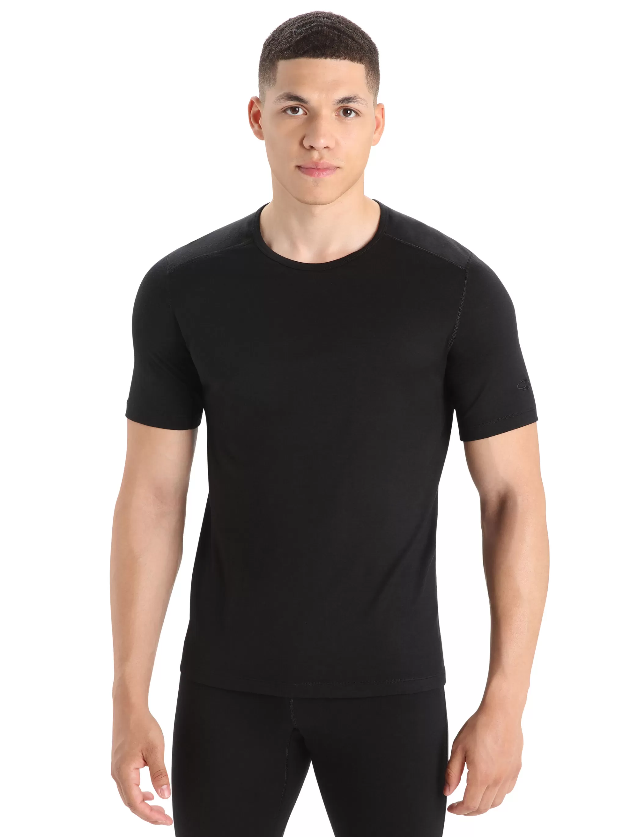 Sale icebreaker Men'S Merino 200 Oasis Short Sleeve Crew Neck Thermal Top Black