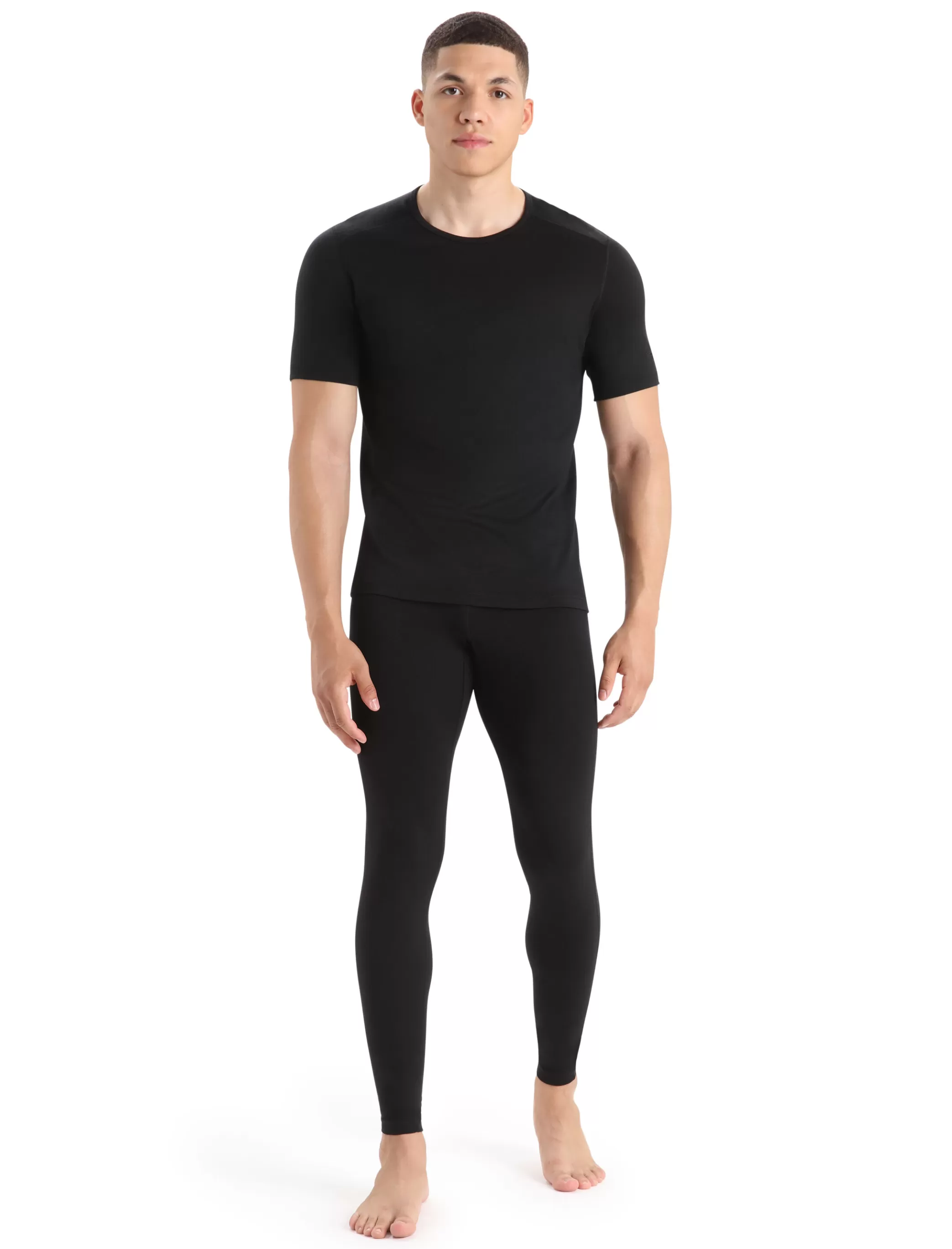 Sale icebreaker Men'S Merino 200 Oasis Short Sleeve Crew Neck Thermal Top Black
