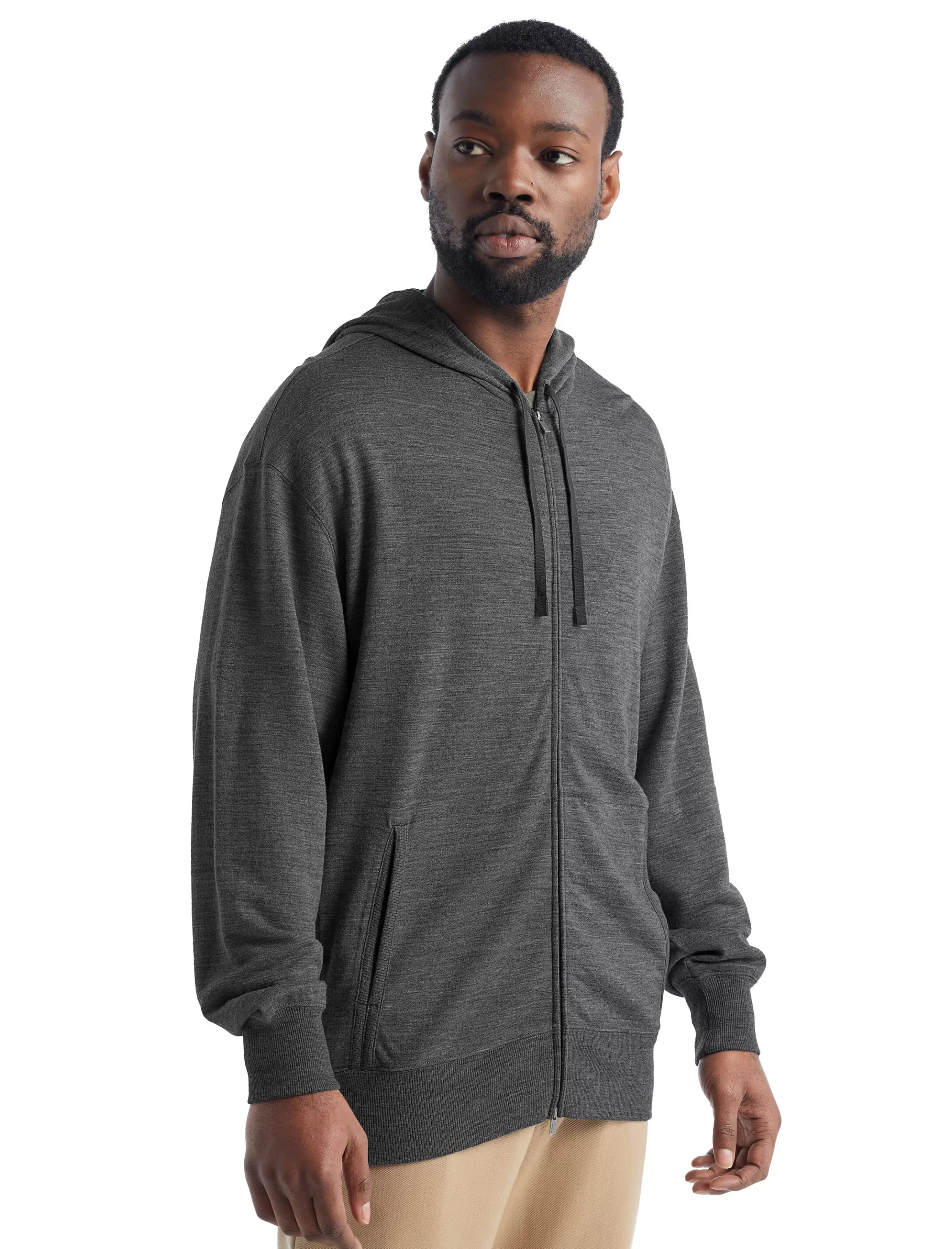 Cheap icebreaker Men'S Merino Dalston Terry Long Sleeve Zip Hoodie Gritstone Heather