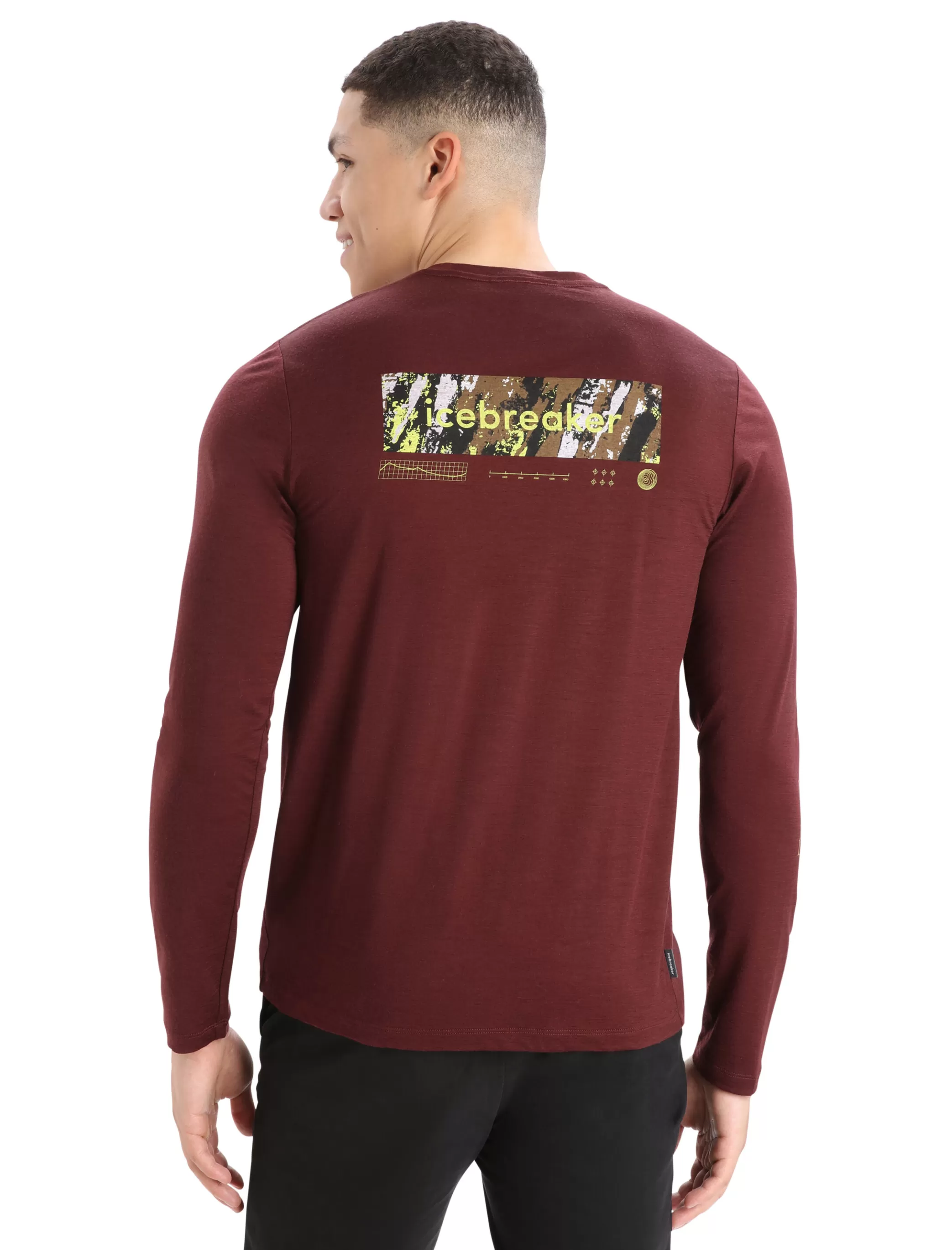 Clearance icebreaker Men'S Merino Tech Lite Ii Long Sleeve Tee Summit Tread Espresso