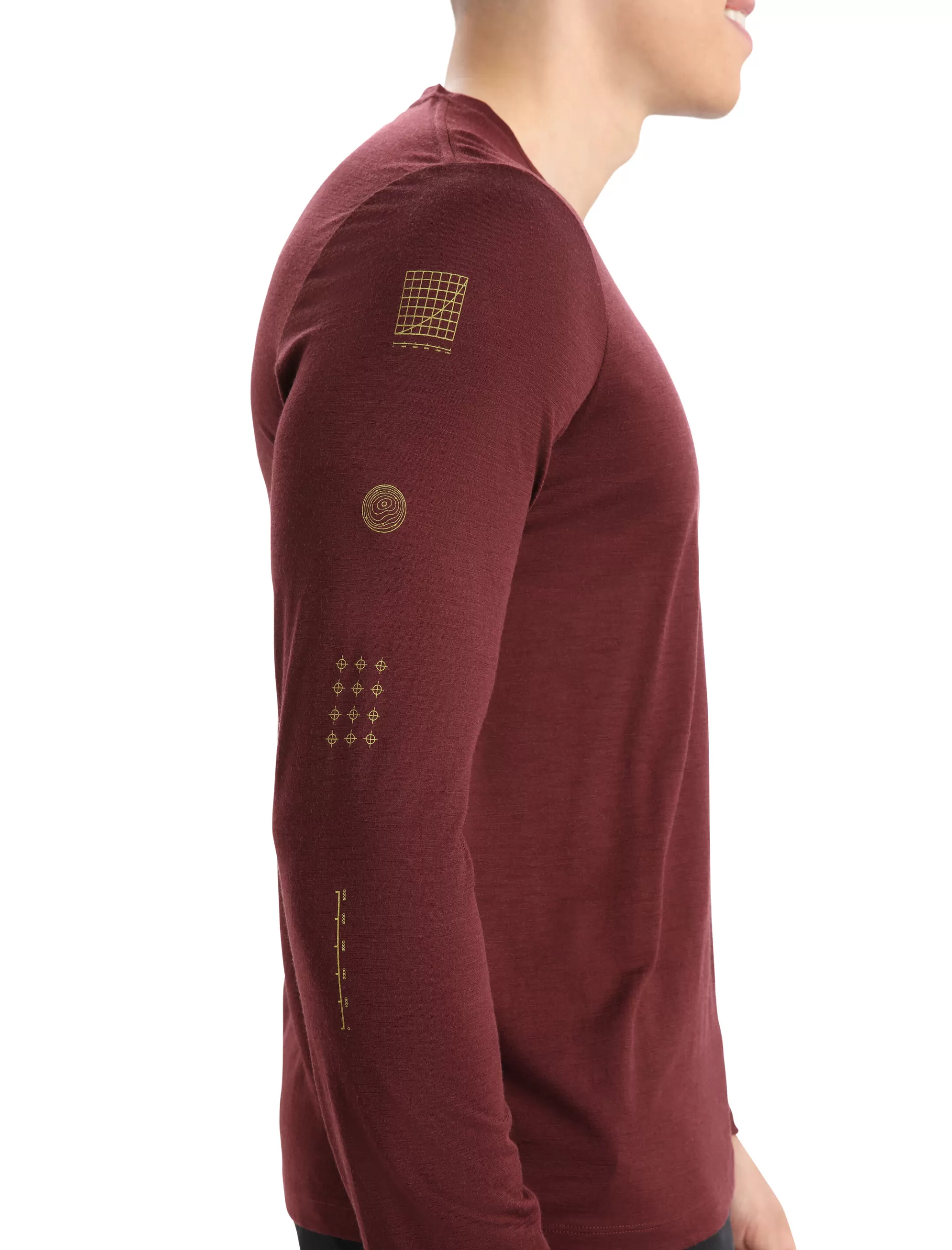 Clearance icebreaker Men'S Merino Tech Lite Ii Long Sleeve Tee Summit Tread Espresso