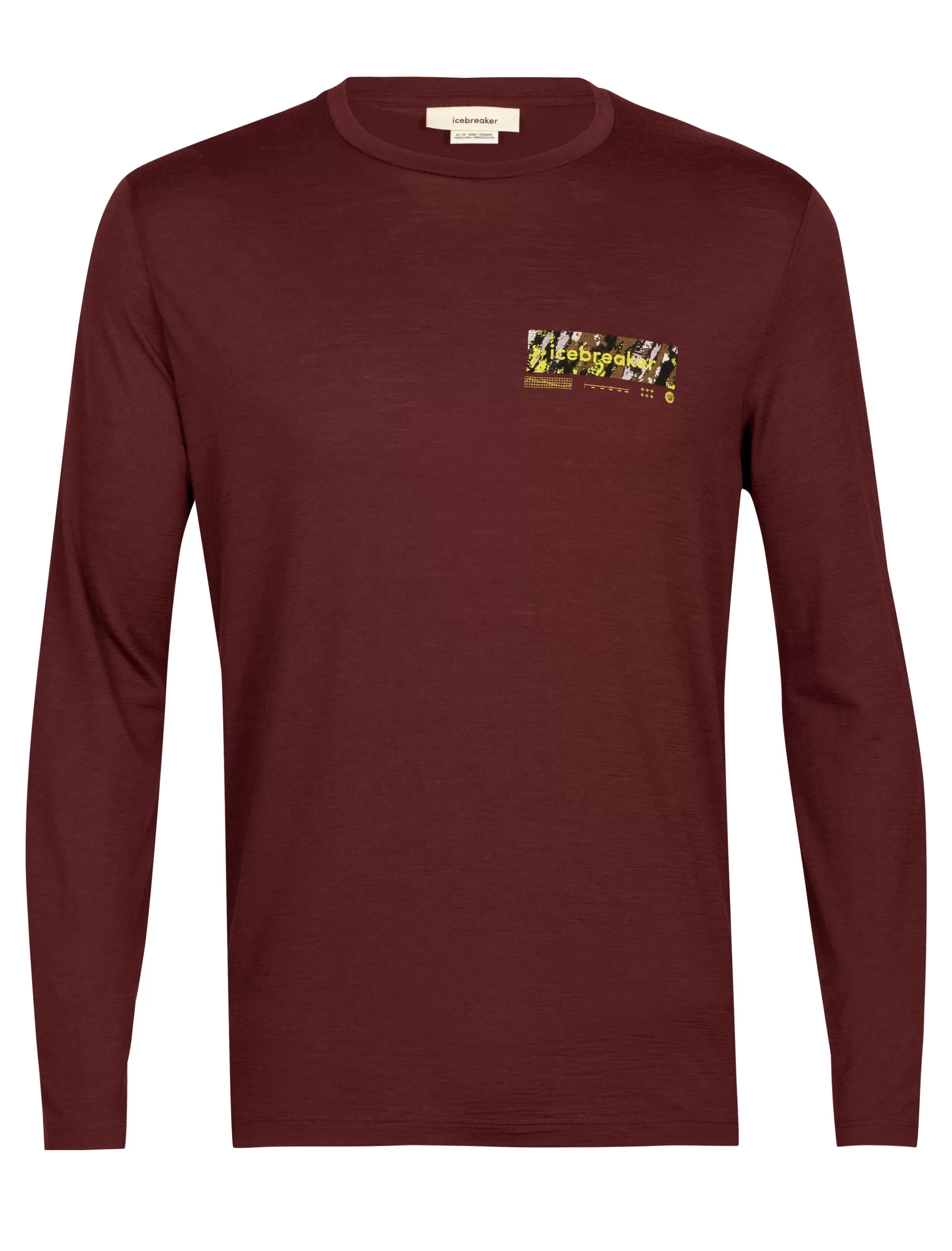 Clearance icebreaker Men'S Merino Tech Lite Ii Long Sleeve Tee Summit Tread Espresso