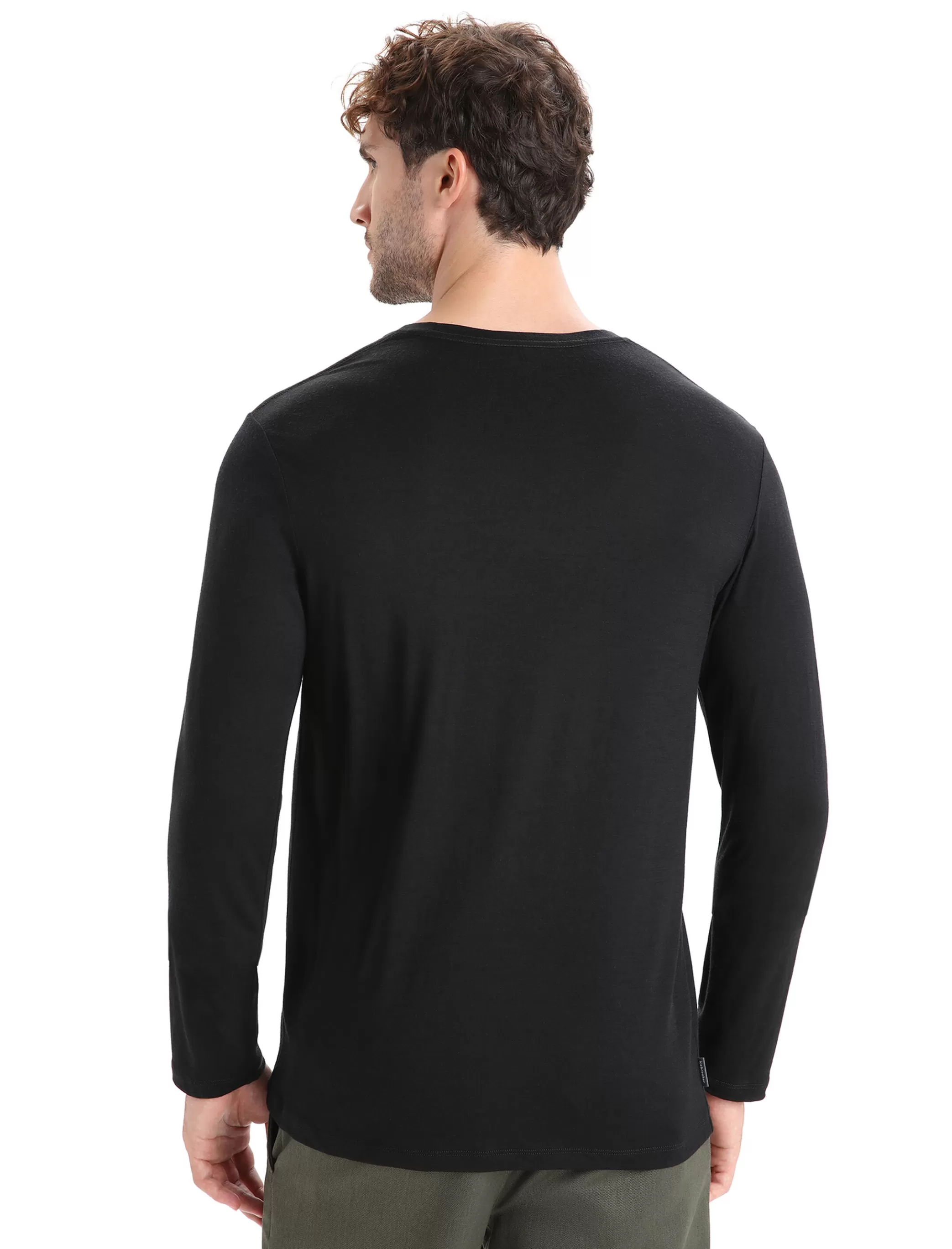 Sale icebreaker Men'S Merino Tech Lite Ii Long Sleeve T-Shirt Ski Fields Black