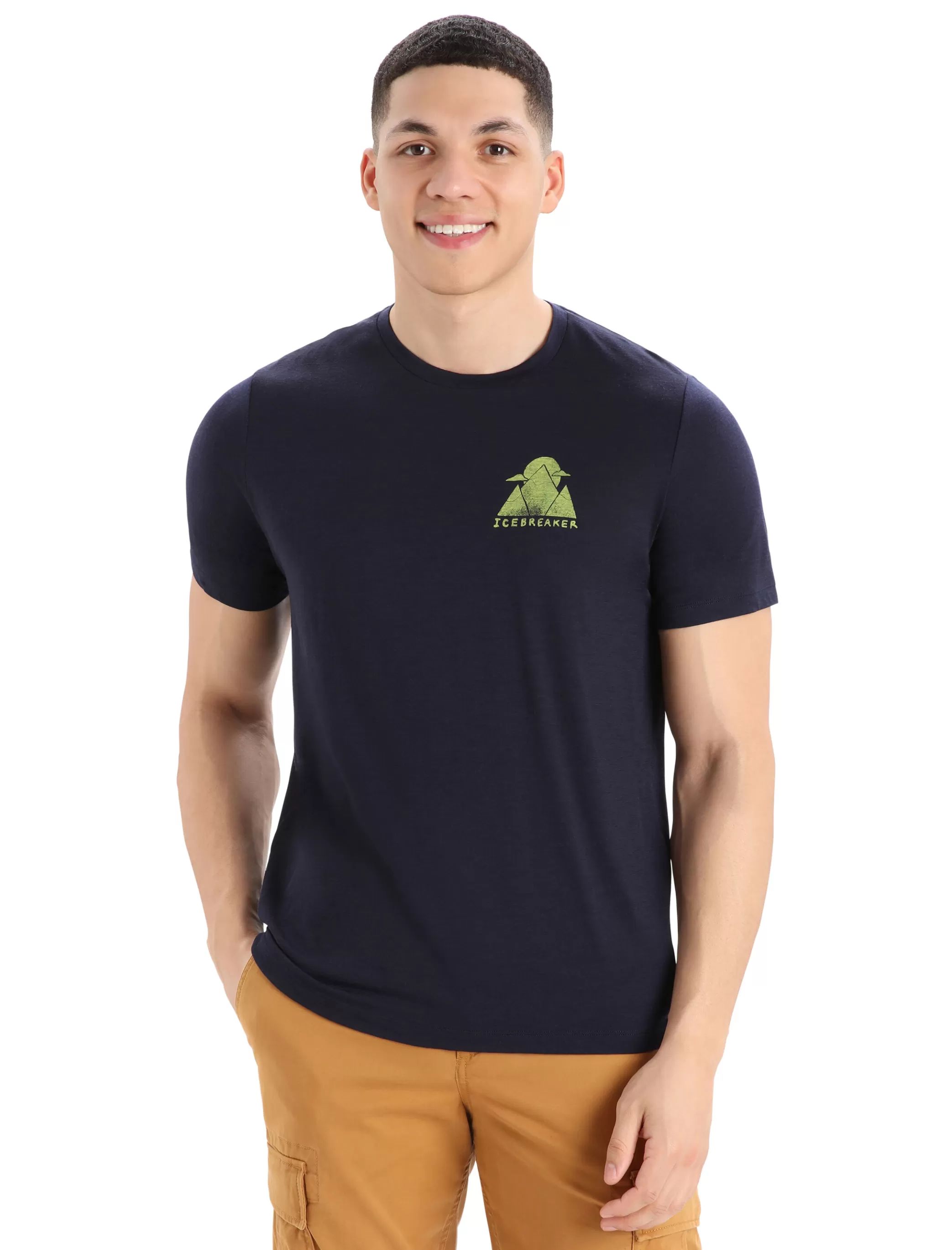 Outlet icebreaker Men'S Merino Tech Lite Ii Short Sleeve Tee Alp Ascension Midnight Navy