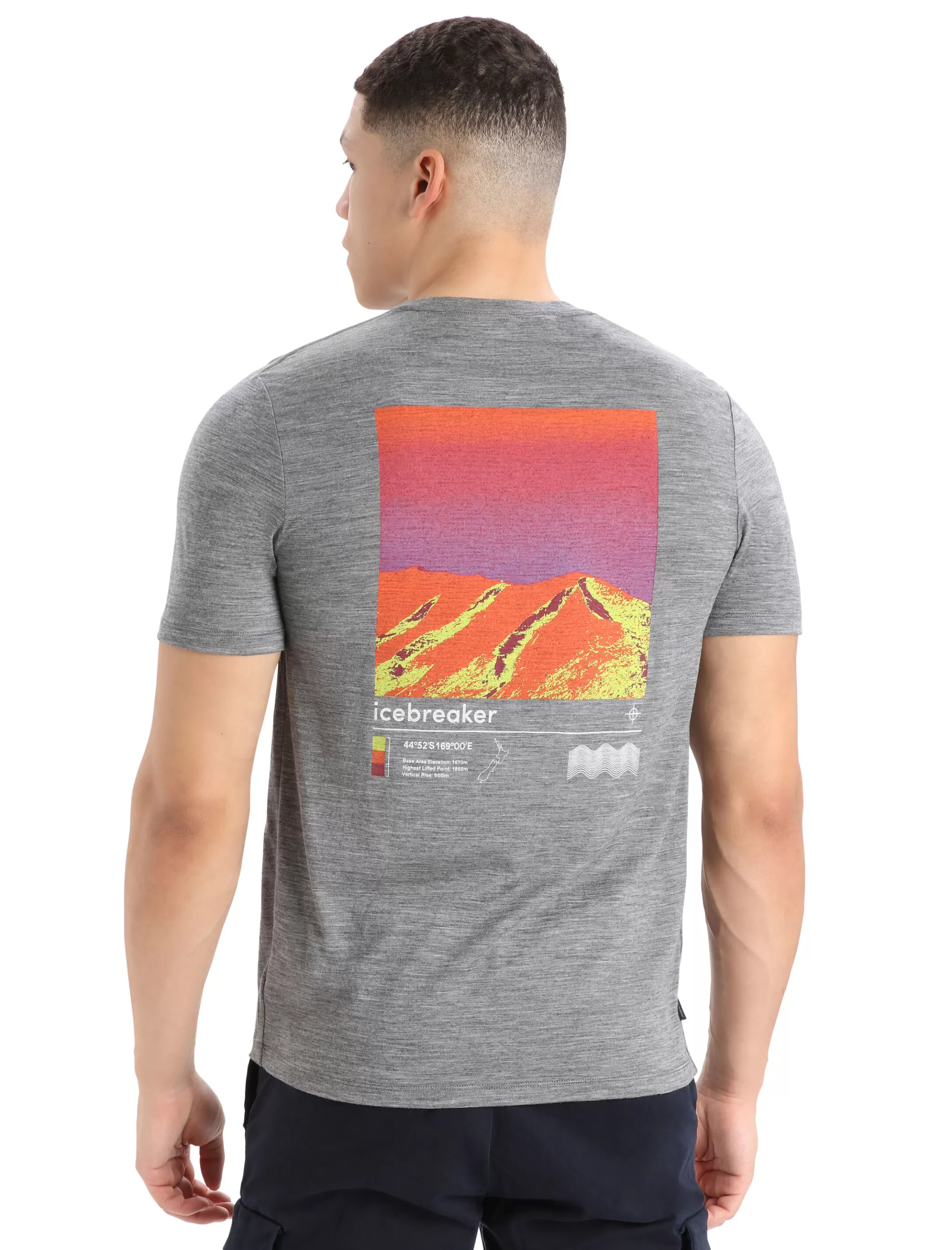 New icebreaker Men'S Merino Tech Lite Ii Short Sleeve Tee Alpine Zone Gritstone Heather