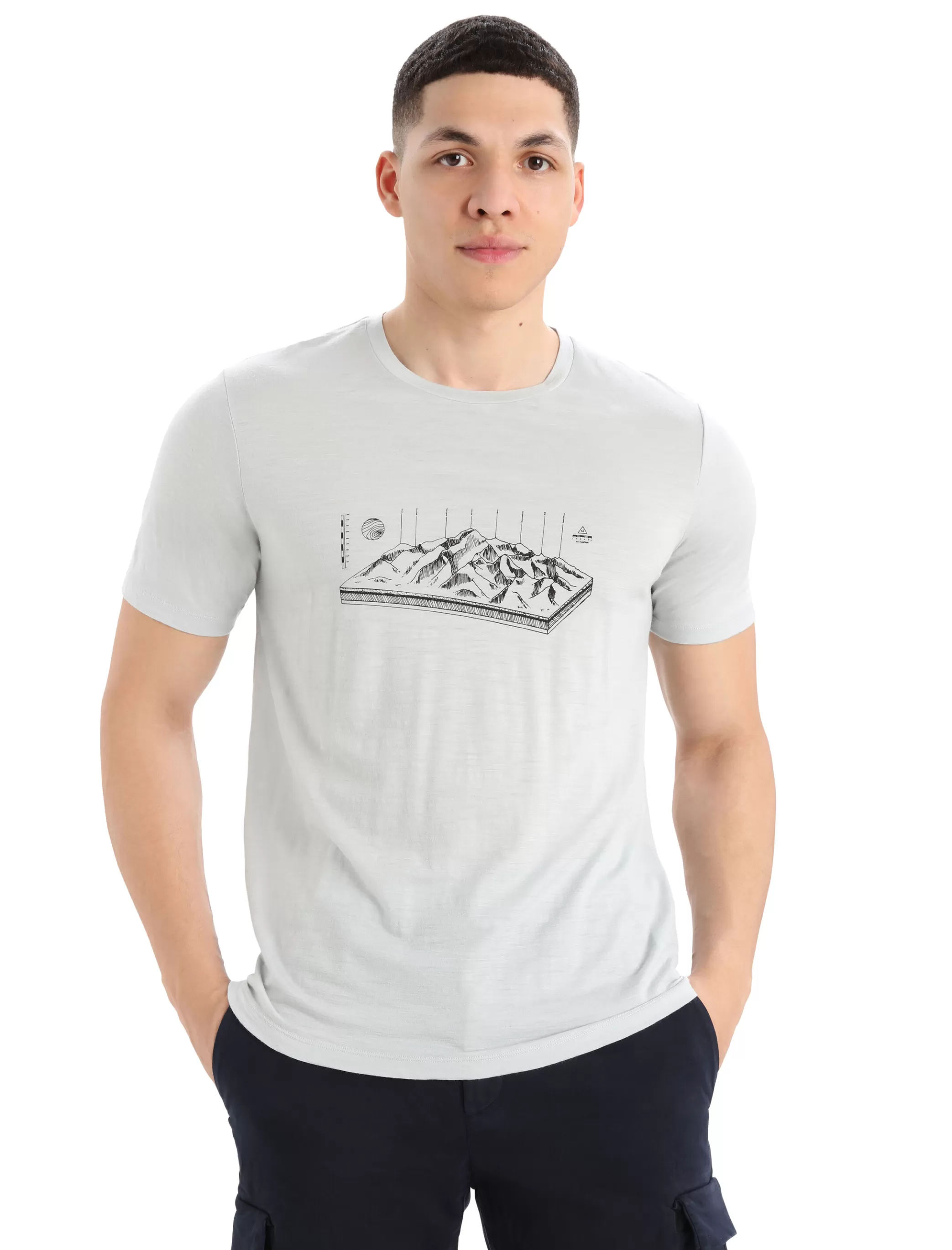 Cheap icebreaker Men'S Merino Tech Lite Ii Short Sleeve Tee Alps 3D Ether