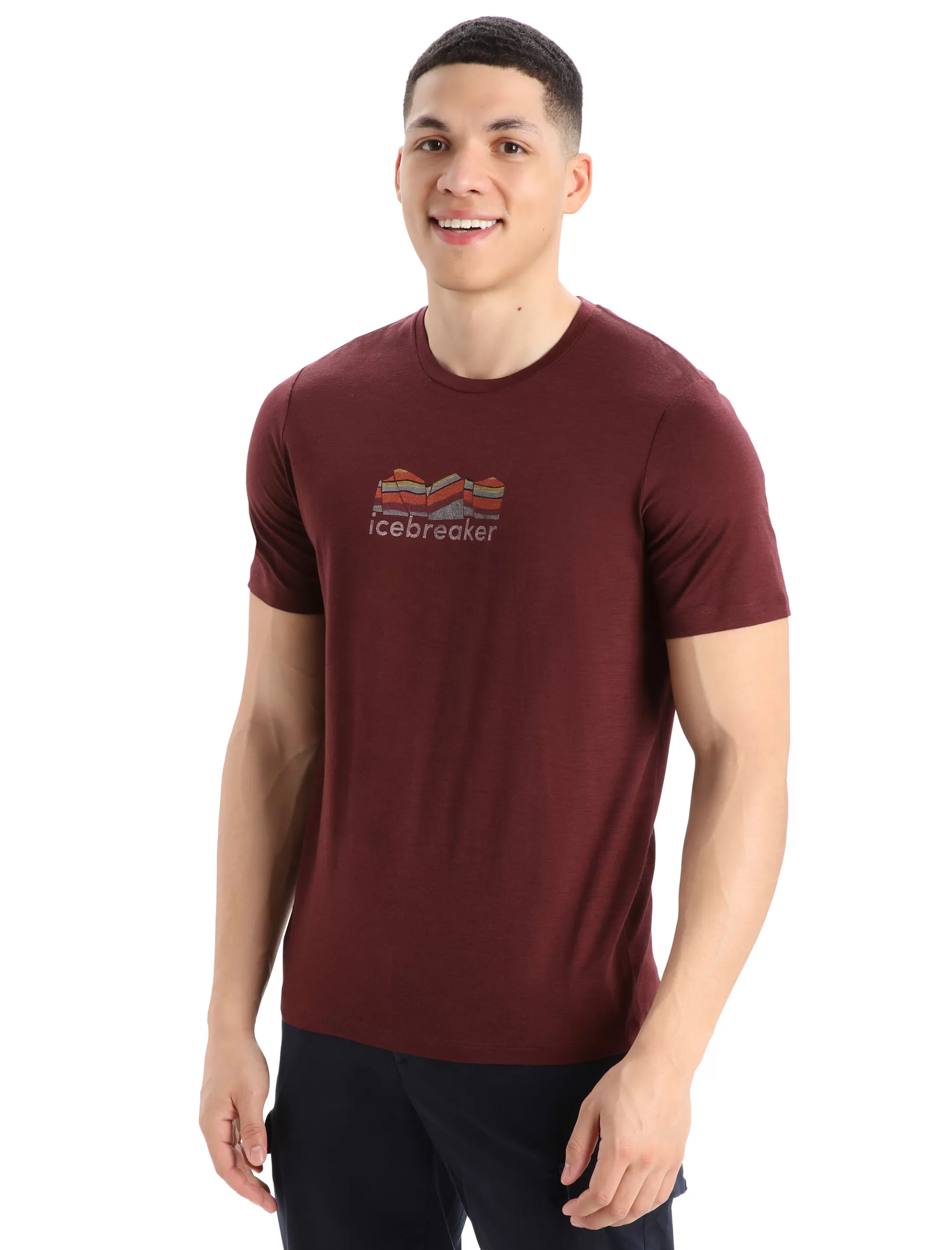 Flash Sale icebreaker Men'S Merino Tech Lite Ii Short Sleeve Tee Mountain Geology Espresso