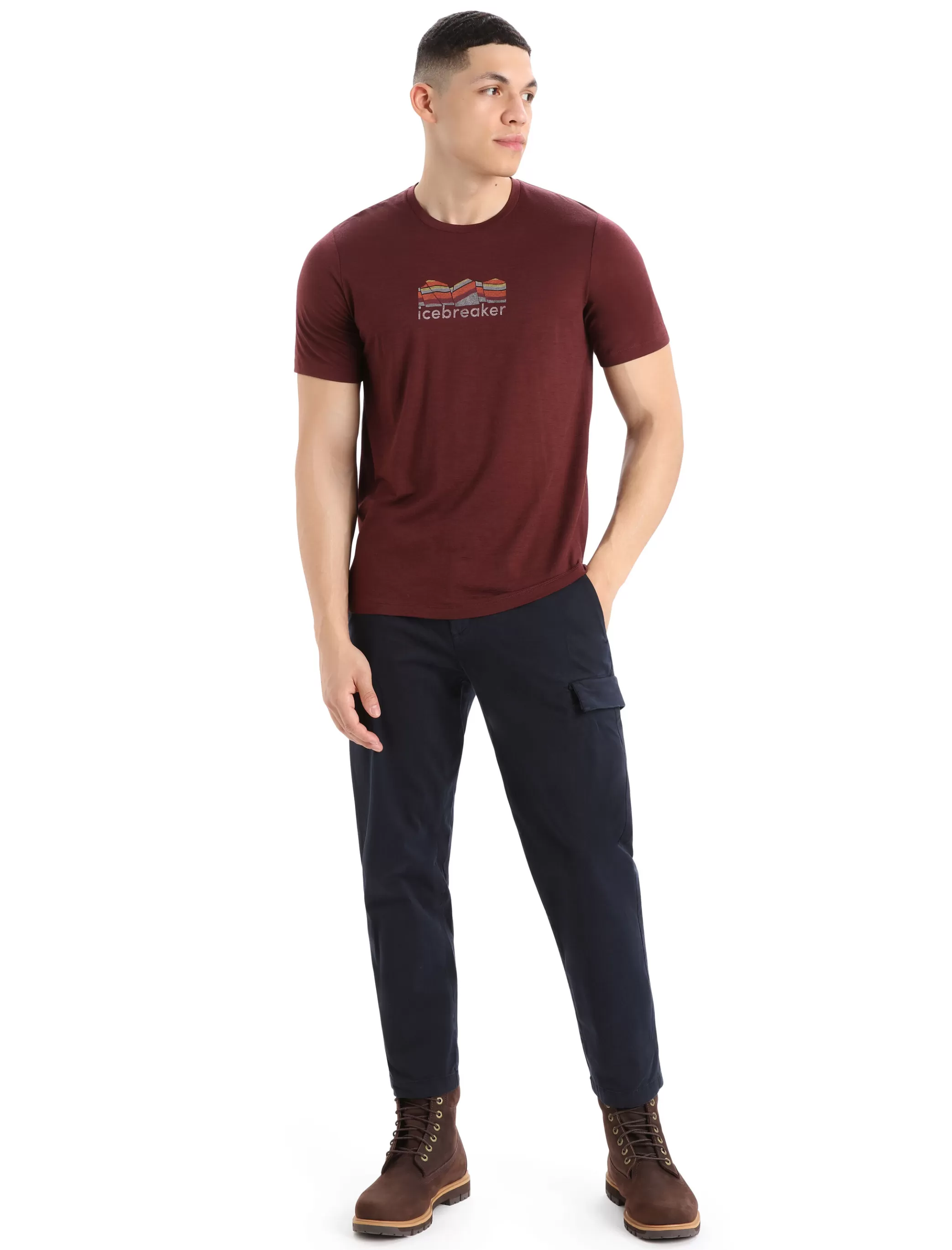 Flash Sale icebreaker Men'S Merino Tech Lite Ii Short Sleeve Tee Mountain Geology Espresso
