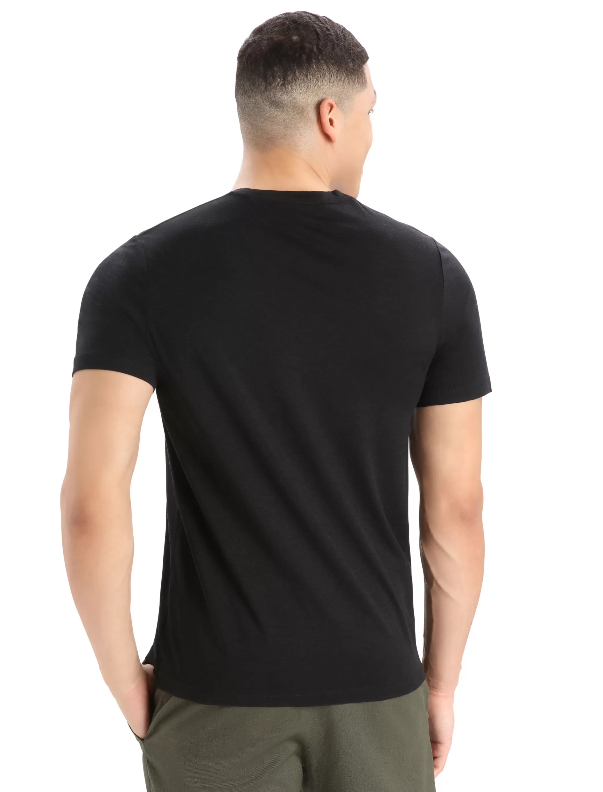 Shop icebreaker Men'S Merino Tech Lite Ii Short Sleeve Tee Natural Alps Black