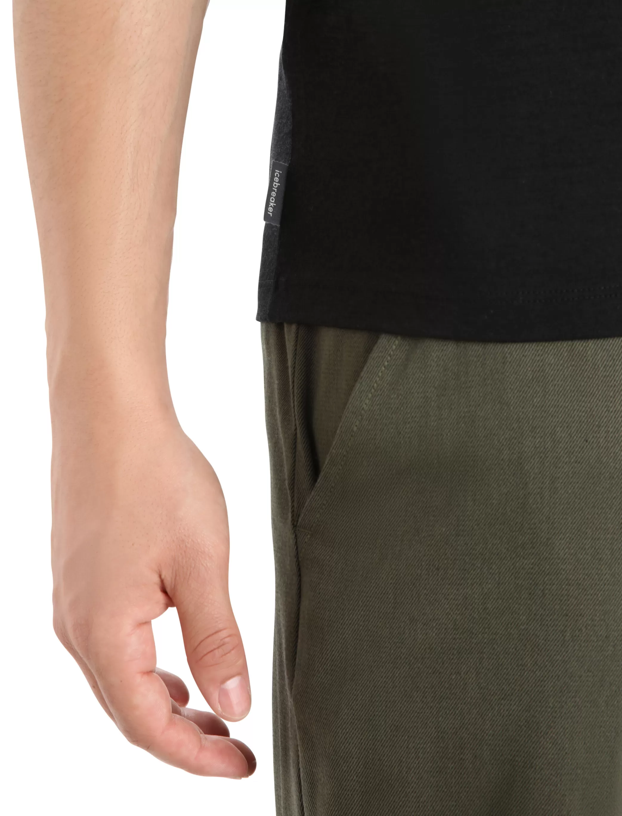 Shop icebreaker Men'S Merino Tech Lite Ii Short Sleeve Tee Natural Alps Black