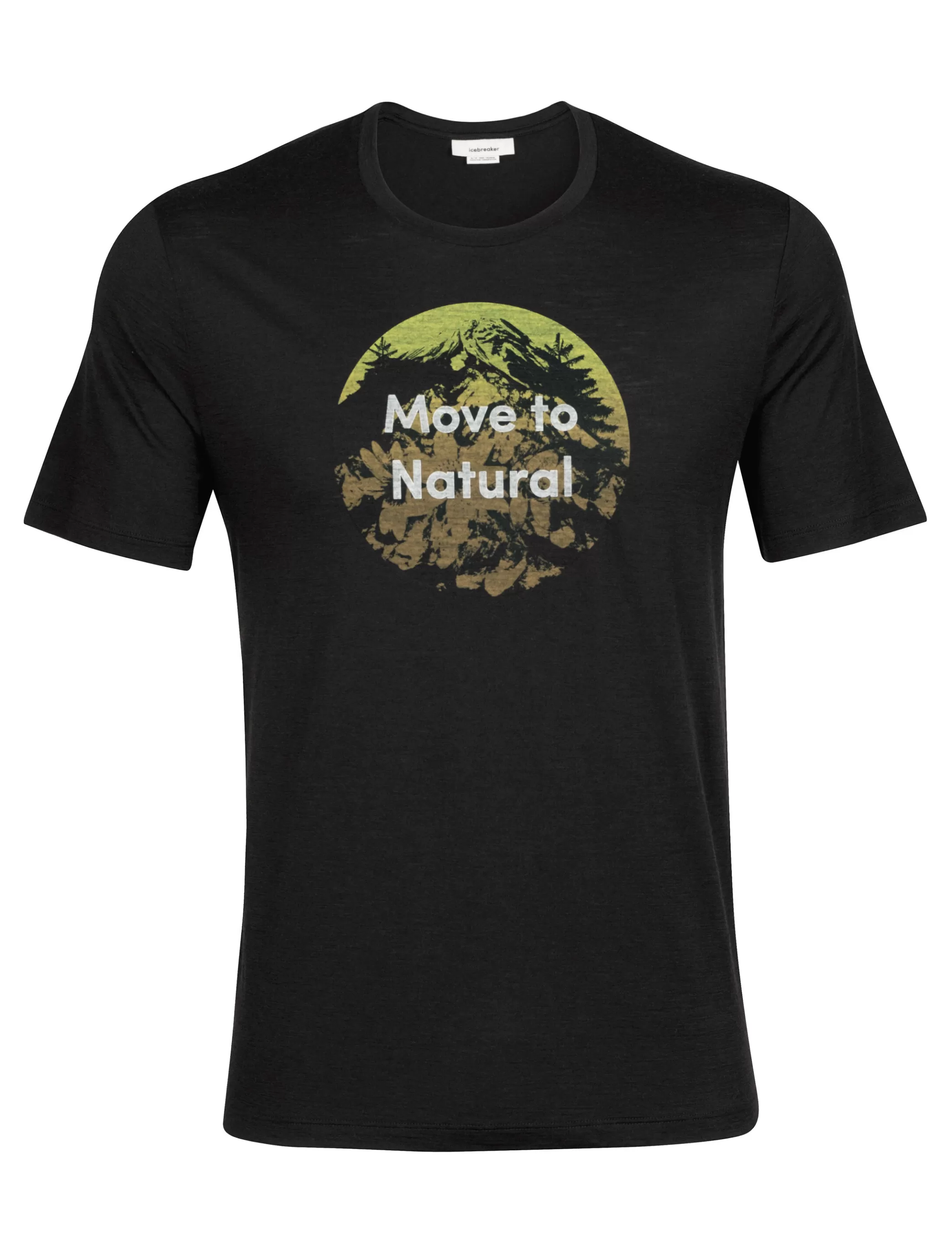 Shop icebreaker Men'S Merino Tech Lite Ii Short Sleeve Tee Natural Alps Black