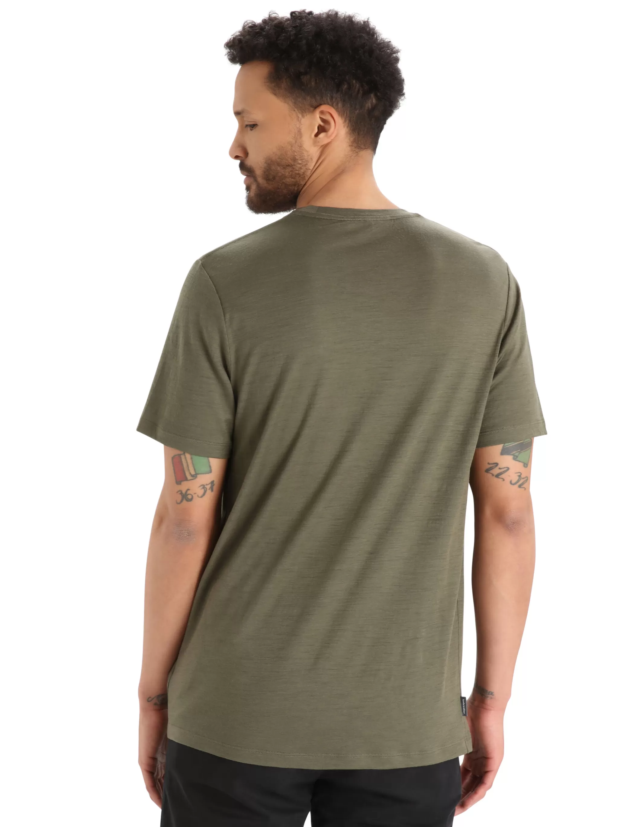 Clearance icebreaker Men'S Merino Tech Lite Ii Short Sleeve Tee Ski Stripes Loden