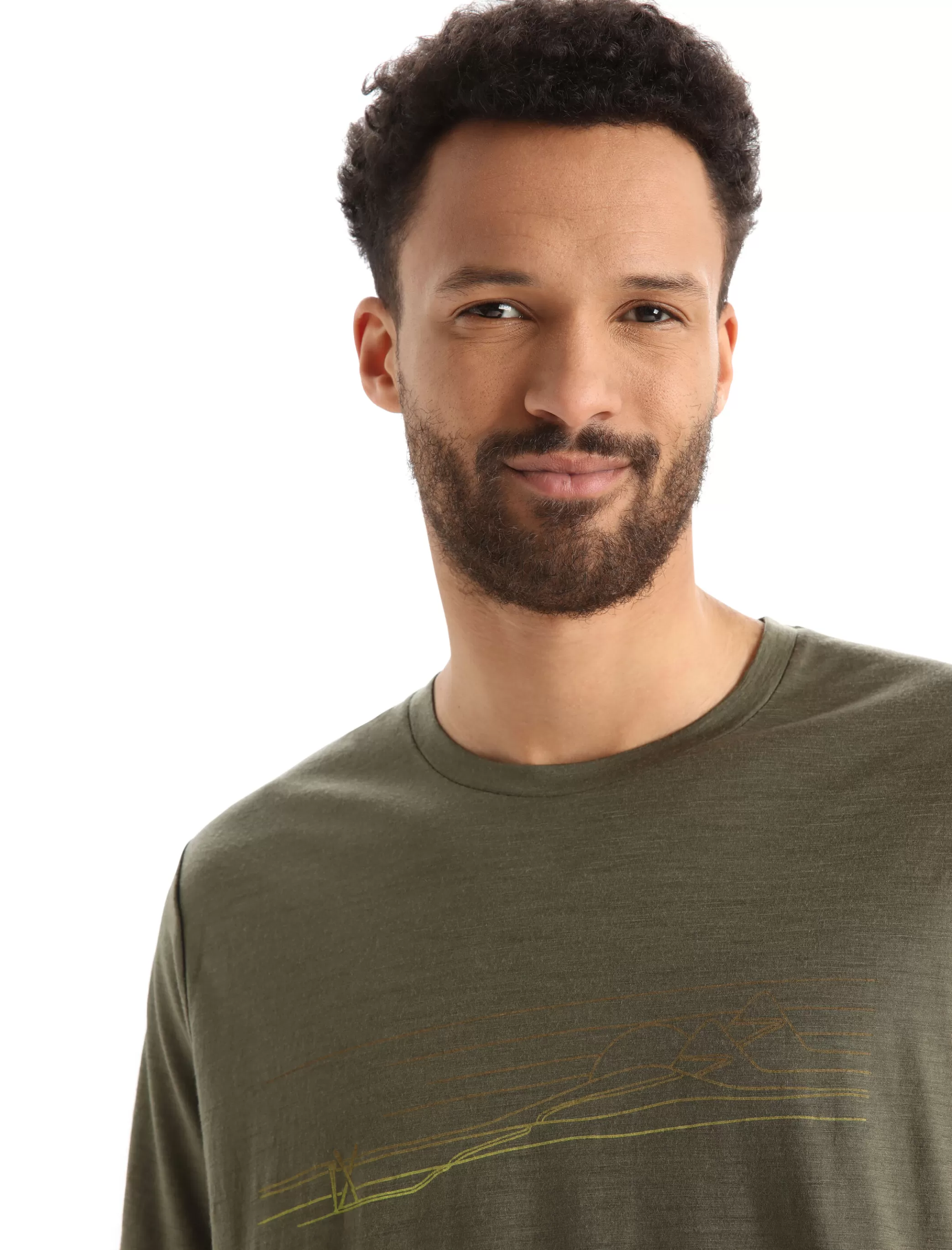 Clearance icebreaker Men'S Merino Tech Lite Ii Short Sleeve Tee Ski Stripes Loden