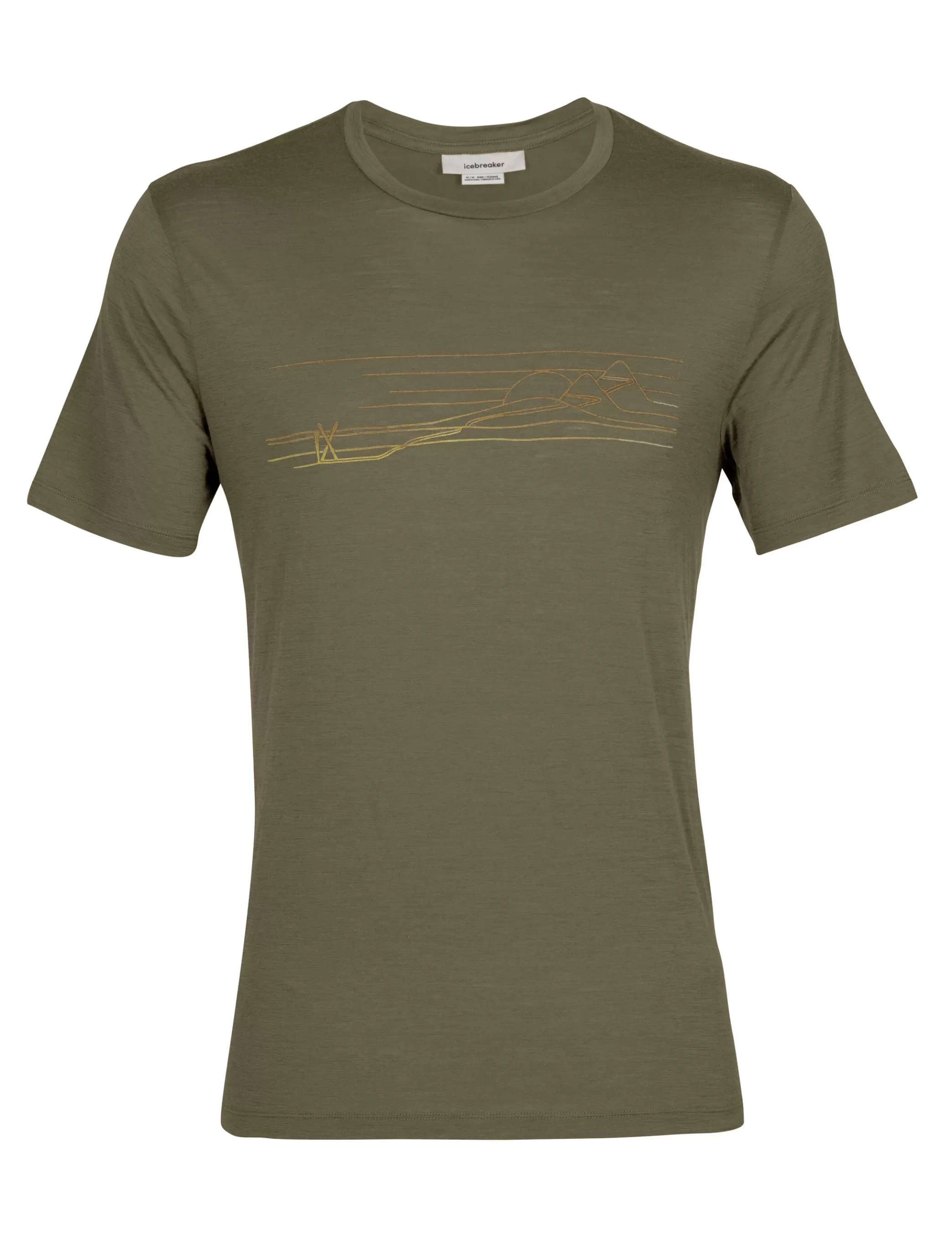 Clearance icebreaker Men'S Merino Tech Lite Ii Short Sleeve Tee Ski Stripes Loden
