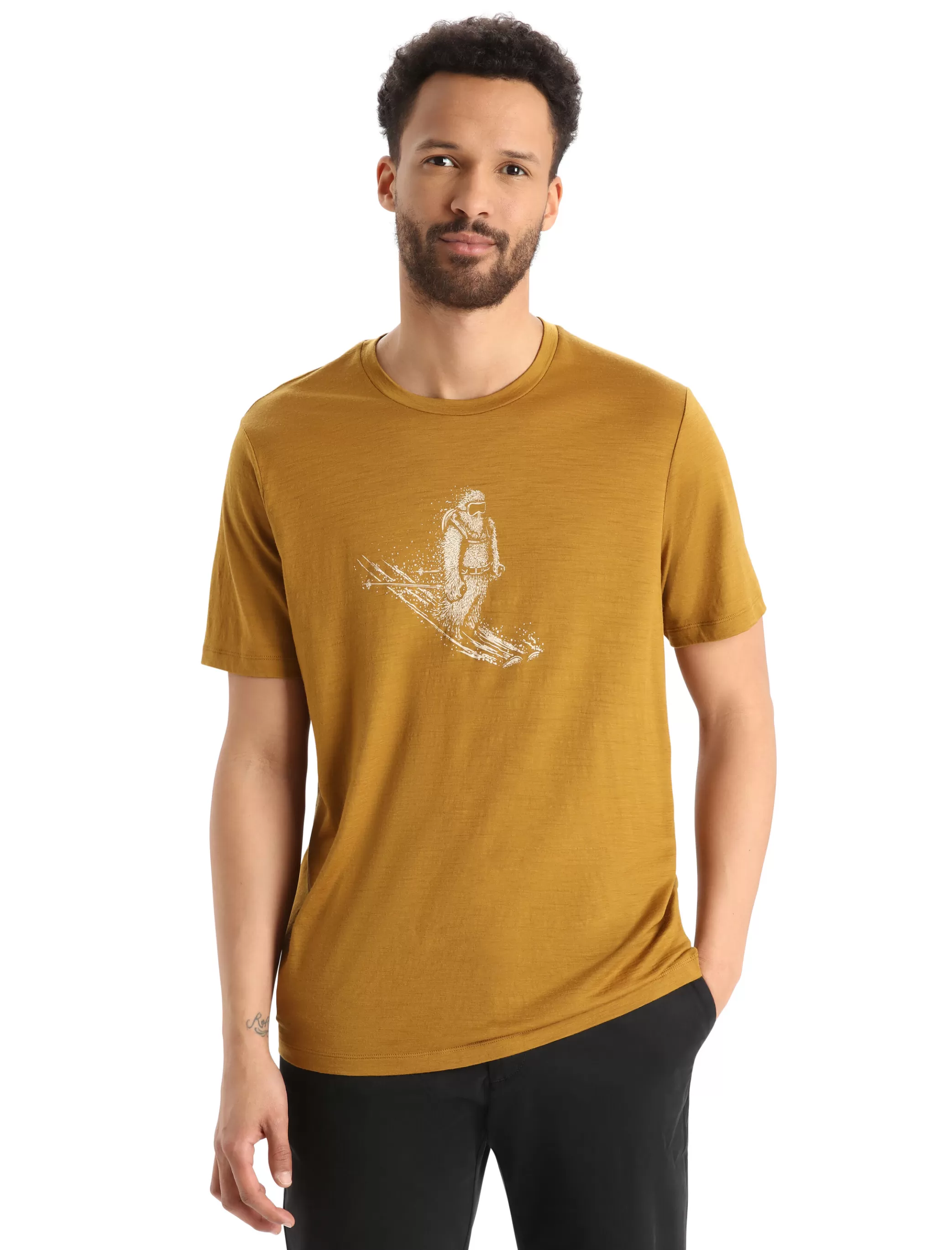 Outlet icebreaker Men'S Merino Tech Lite Ii Short Sleeve Tee Skiing Yeti Clove