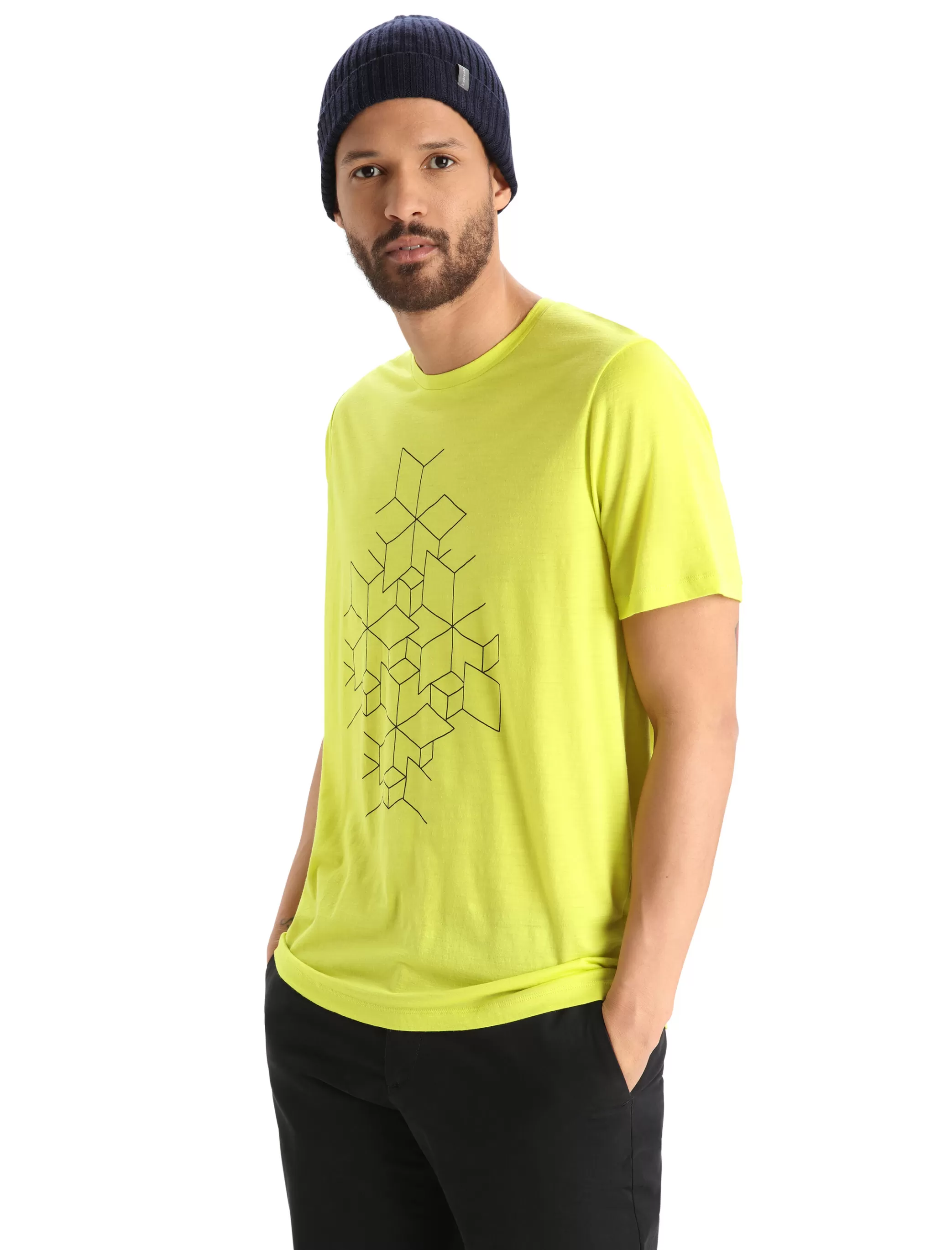 Clearance icebreaker Men'S Merino Tech Lite Ii Short Sleeve Tee Snowflake Shine