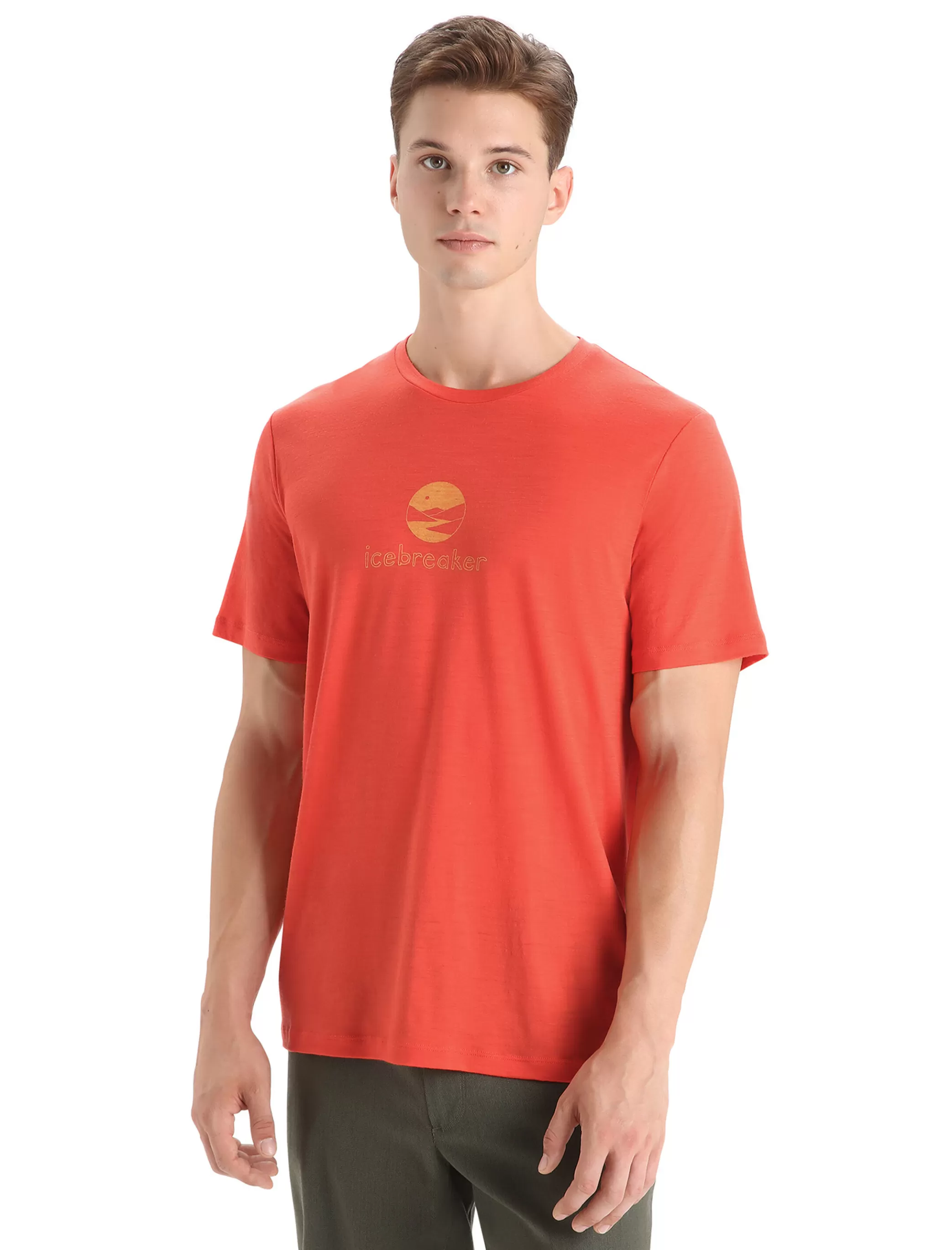 Flash Sale icebreaker Men'S Merino Tech Lite Ii Short Sleeve T-Shirt Essential Logo Vibrant Earth