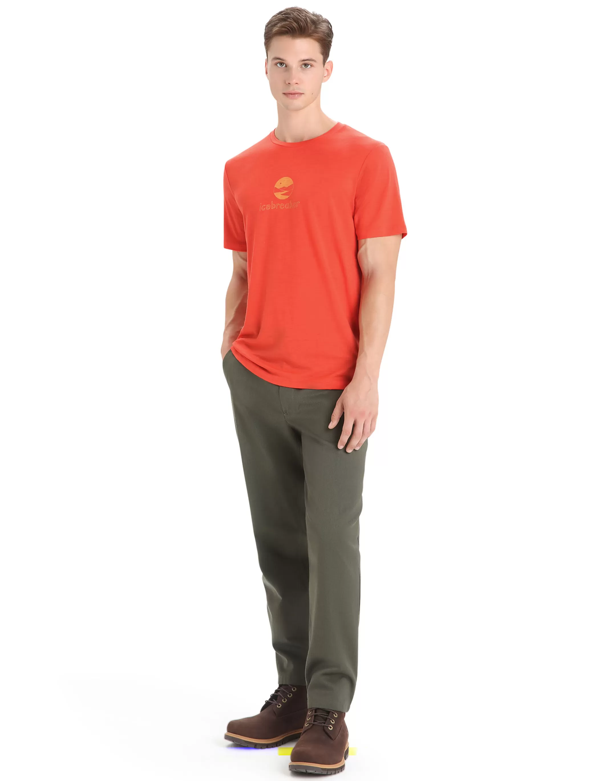 Flash Sale icebreaker Men'S Merino Tech Lite Ii Short Sleeve T-Shirt Essential Logo Vibrant Earth