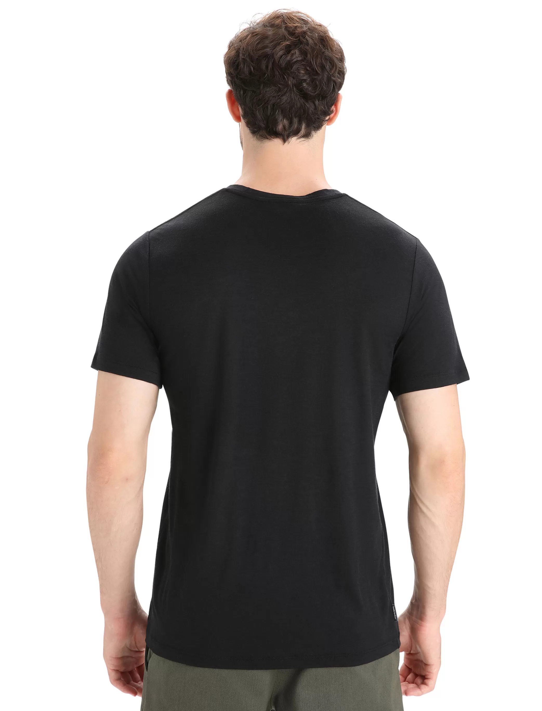 Shop icebreaker Men'S Merino Tech Lite Ii Short Sleeve T-Shirt Natural Black