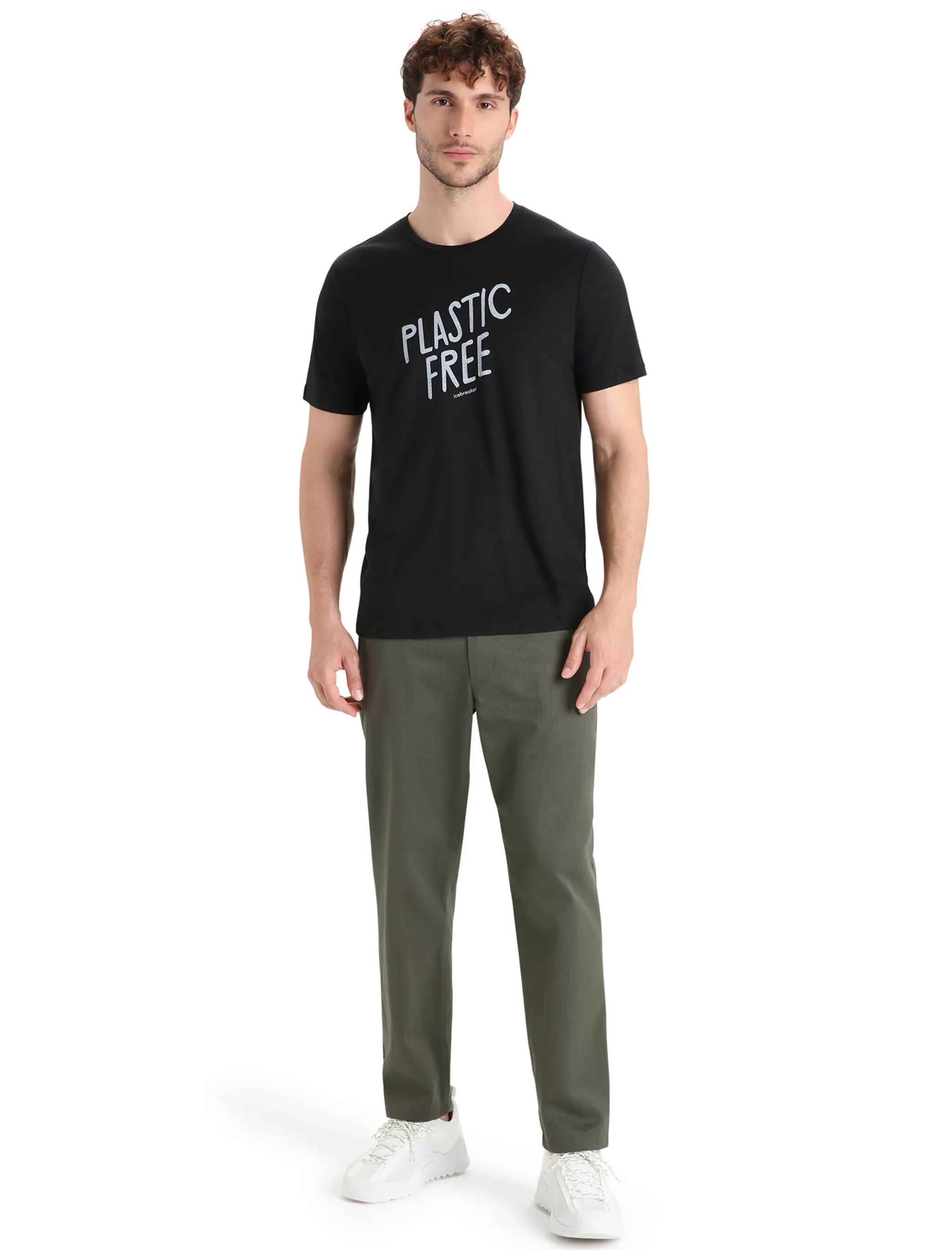 Shop icebreaker Men'S Merino Tech Lite Ii Short Sleeve T-Shirt Natural Black