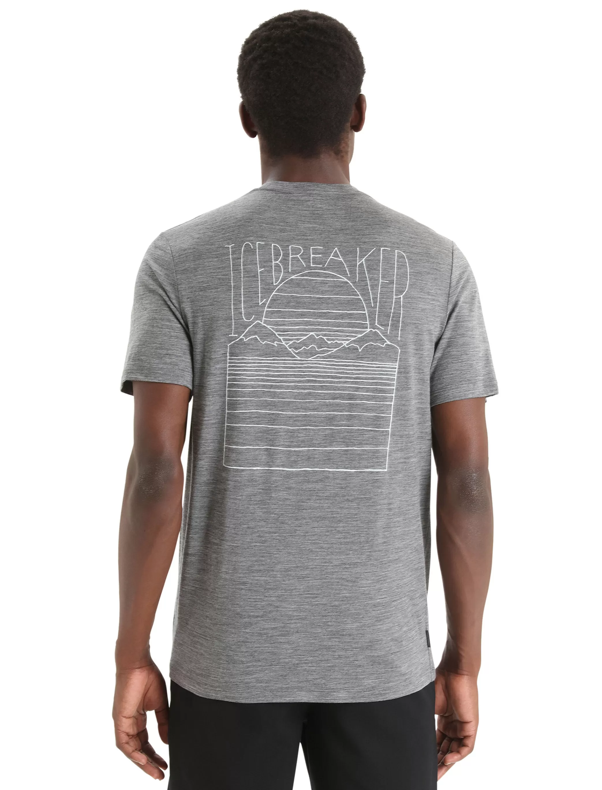 Flash Sale icebreaker Men'S Merino Tech Lite Ii Short Sleeve T-Shirt Mountain Sunset Gritstone Heather