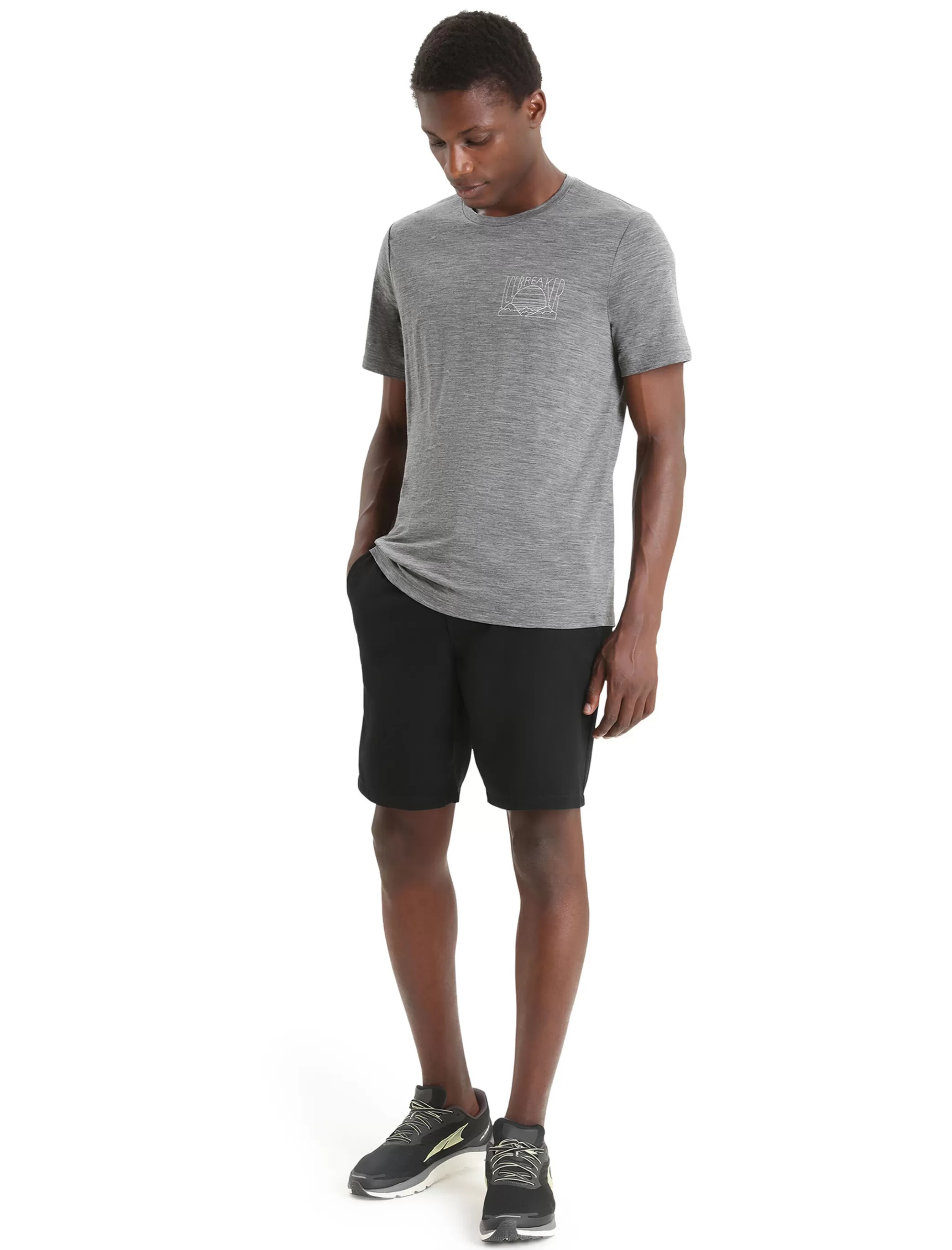 Flash Sale icebreaker Men'S Merino Tech Lite Ii Short Sleeve T-Shirt Mountain Sunset Gritstone Heather