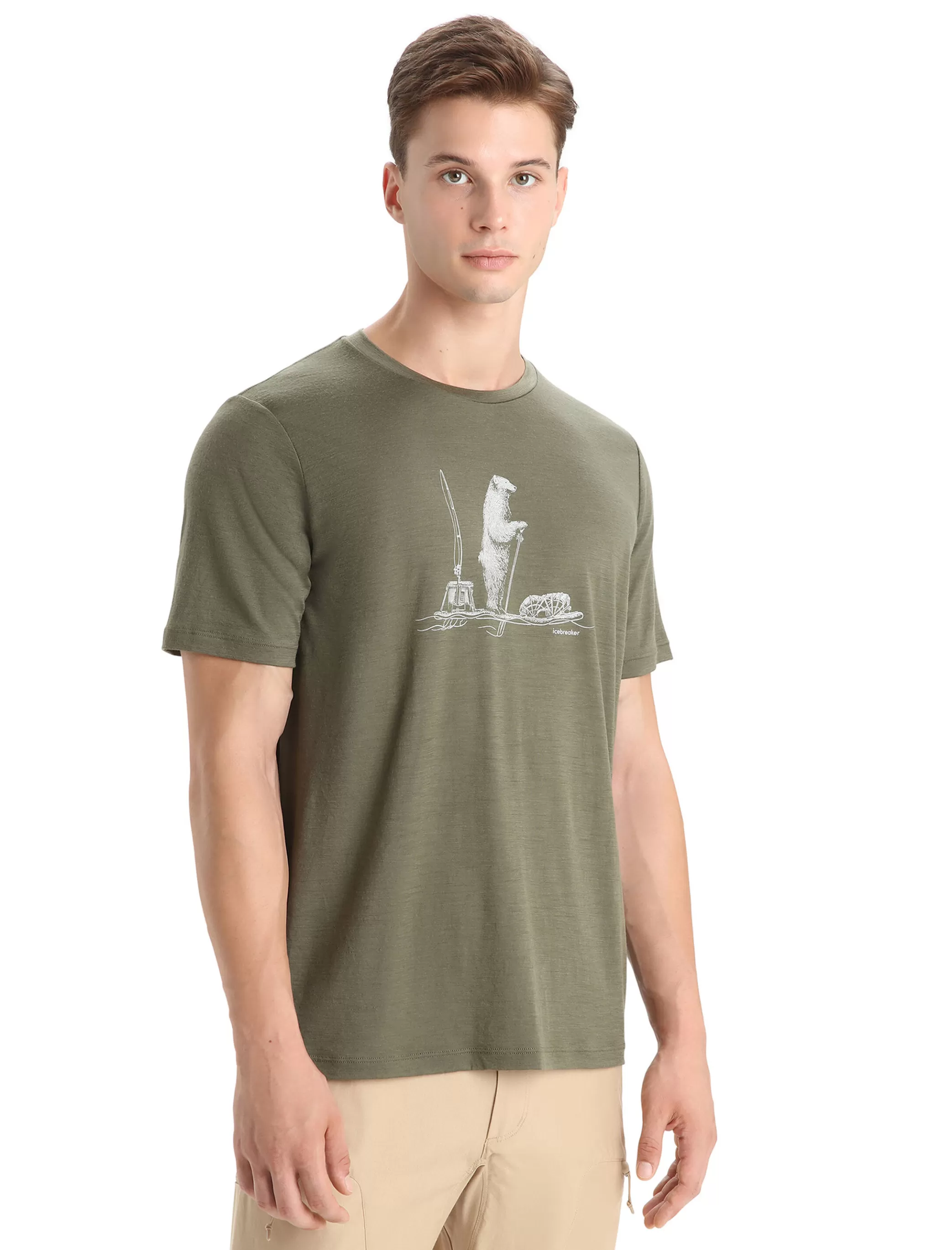 Sale icebreaker Men'S Merino Tech Lite Ii Short Sleeve T-Shirt Polar Paddle Loden