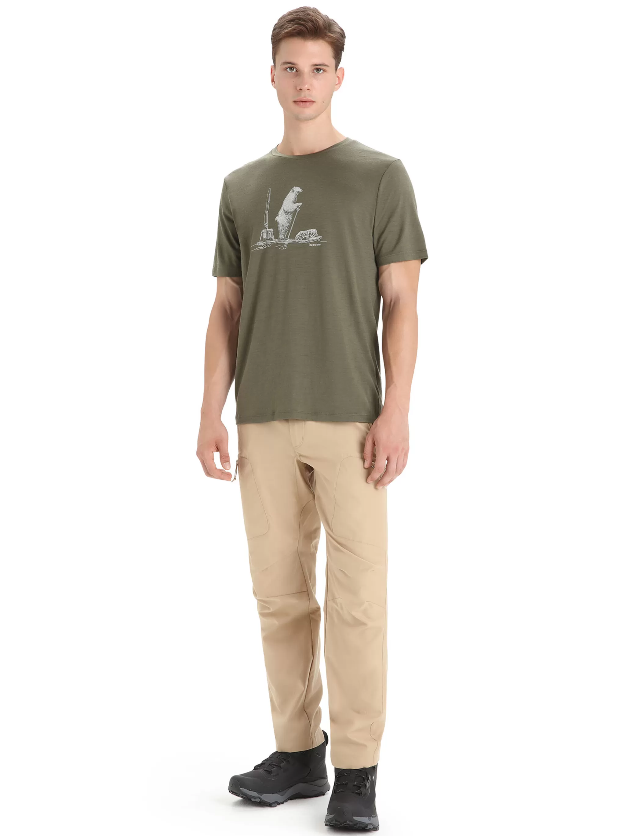 Sale icebreaker Men'S Merino Tech Lite Ii Short Sleeve T-Shirt Polar Paddle Loden