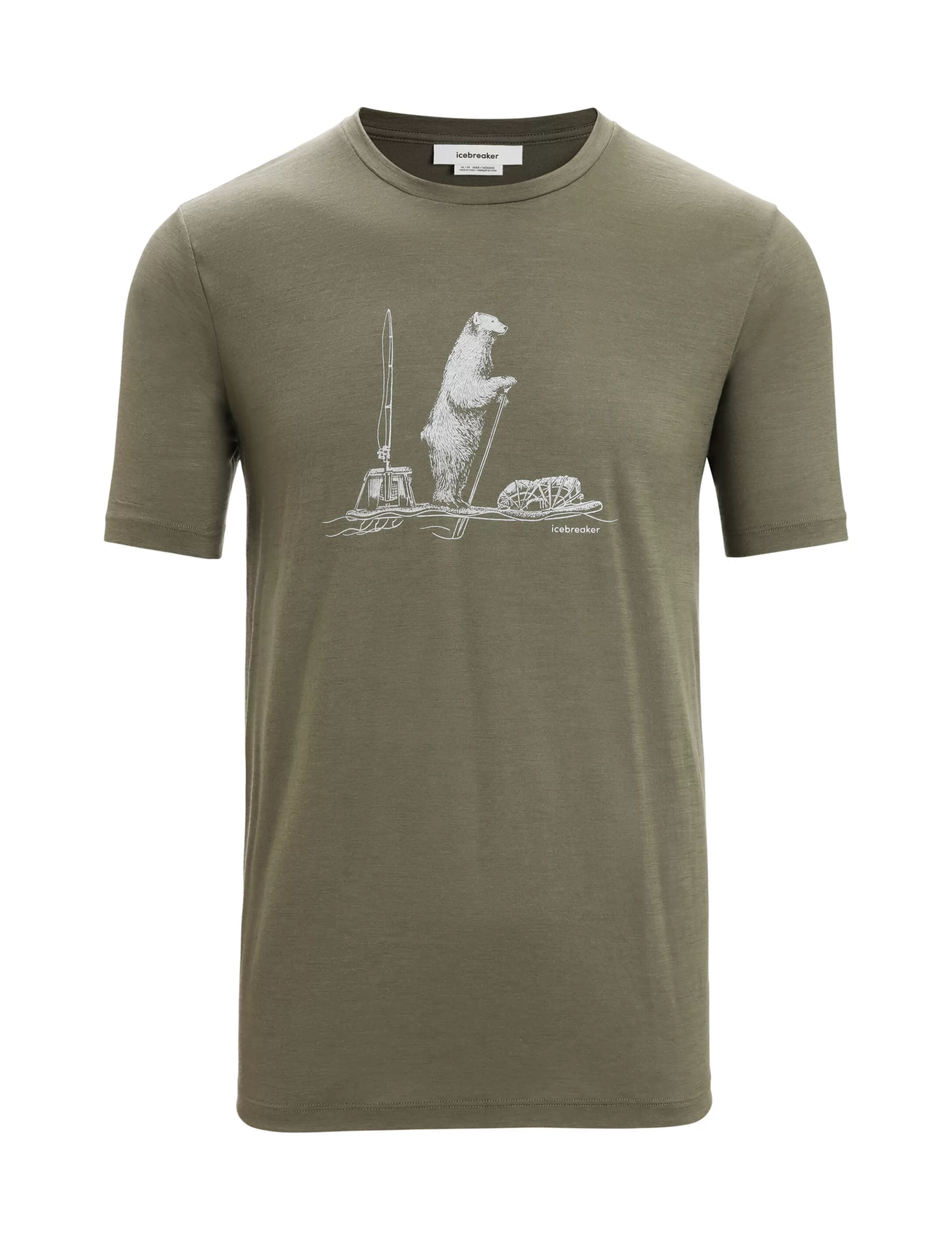 Sale icebreaker Men'S Merino Tech Lite Ii Short Sleeve T-Shirt Polar Paddle Loden