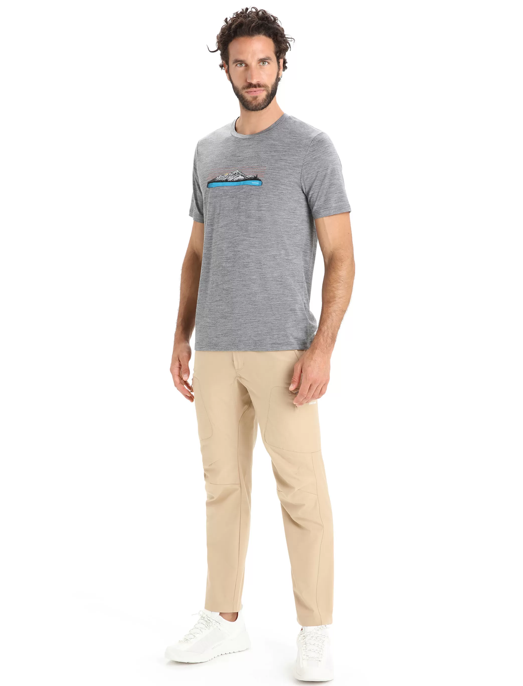 Fashion icebreaker Men'S Merino Tech Lite Ii Short Sleeve T-Shirt Ski Fields Gritstone Heather