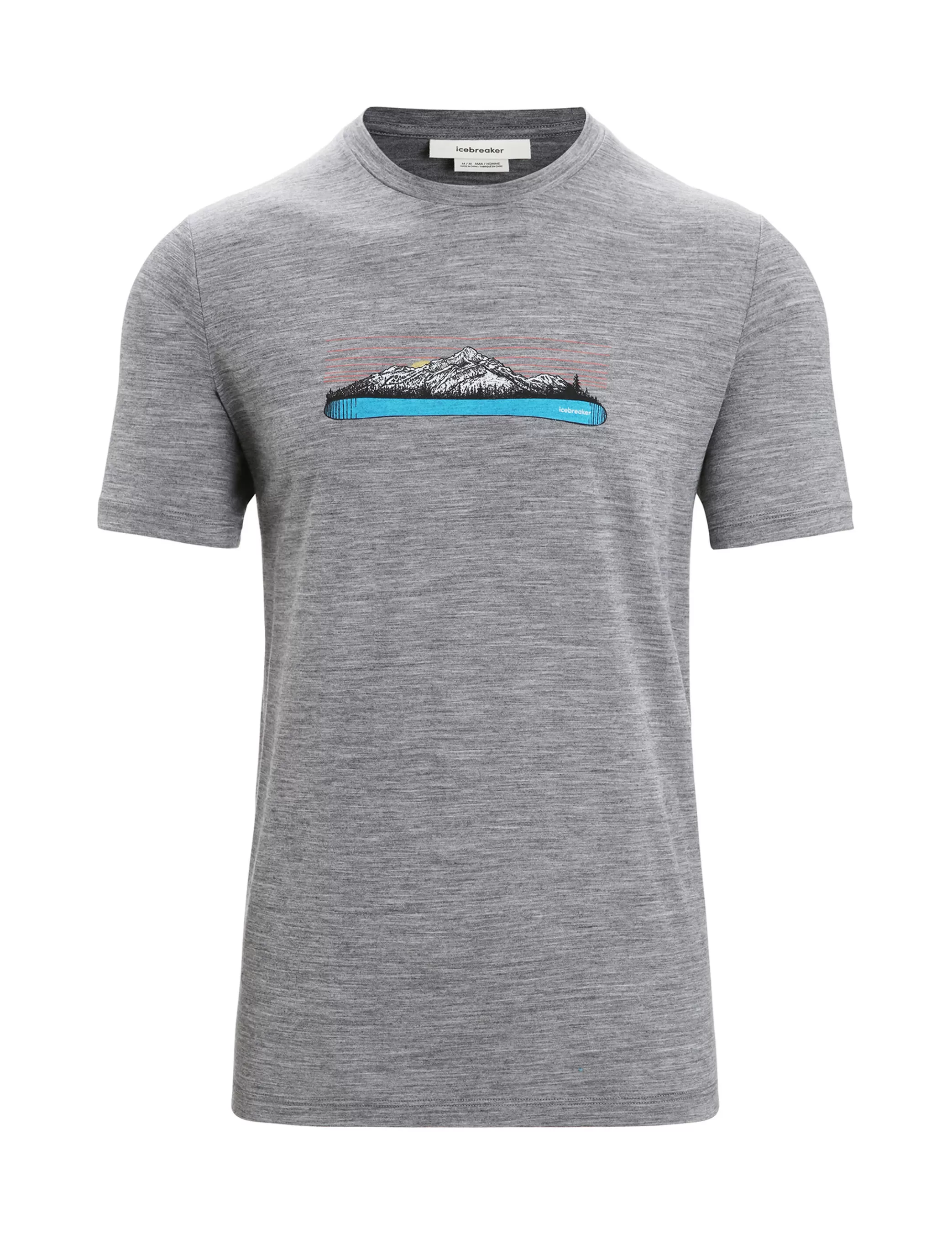 Fashion icebreaker Men'S Merino Tech Lite Ii Short Sleeve T-Shirt Ski Fields Gritstone Heather