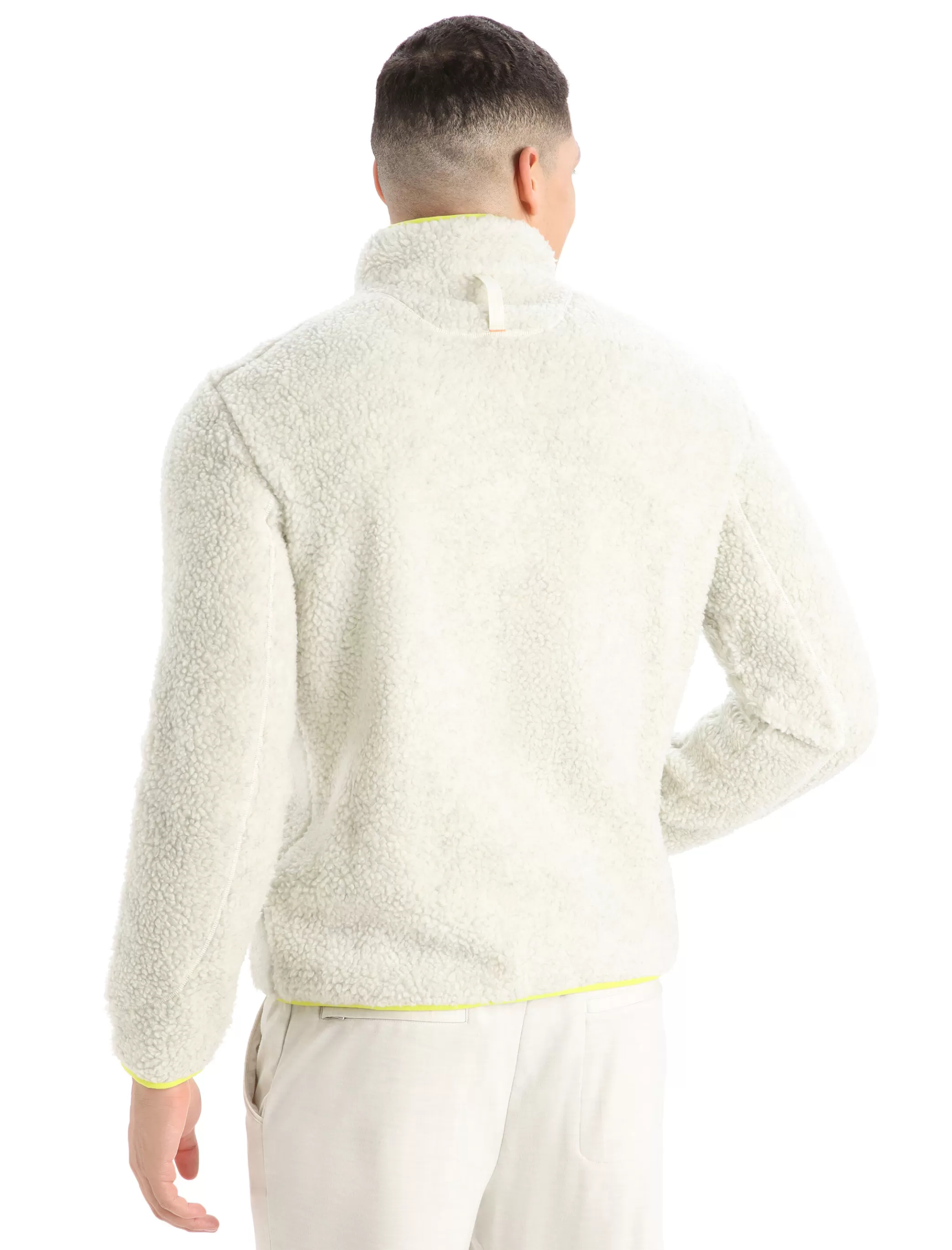 Outlet icebreaker Men'S Realfleece™ Merino High Pile Long Sleeve Half Zip Jacket Ecru Heather/Shine