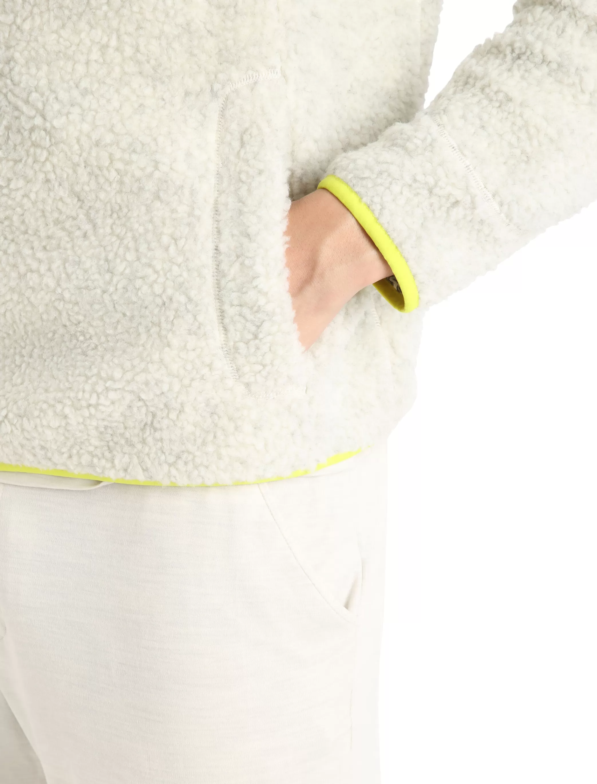 Outlet icebreaker Men'S Realfleece™ Merino High Pile Long Sleeve Half Zip Jacket Ecru Heather/Shine