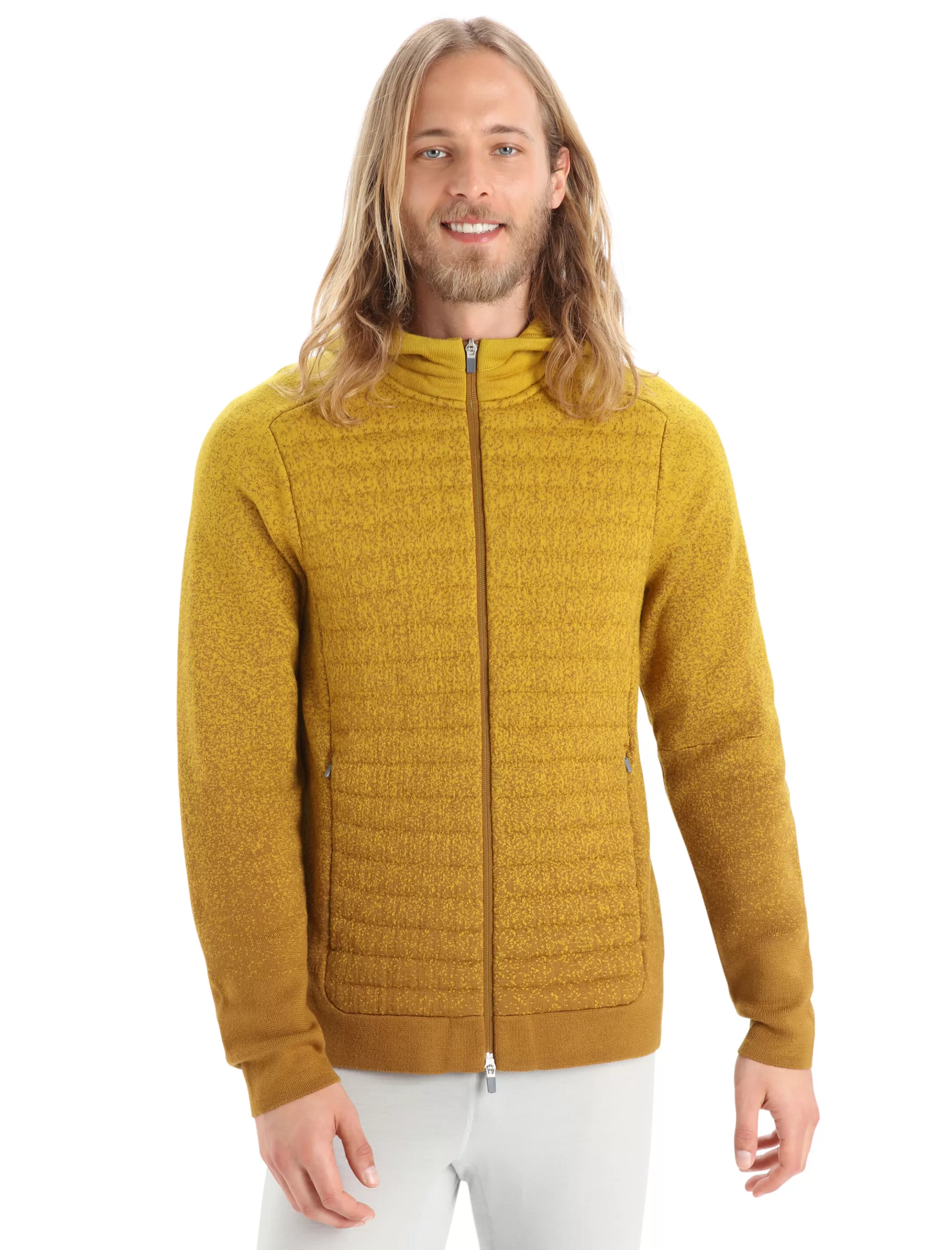 Best icebreaker Men'S Zoneknit™ Merino Insulated Long Sleeve Zip Hoodie Into The Deep Clove/Silent Gold