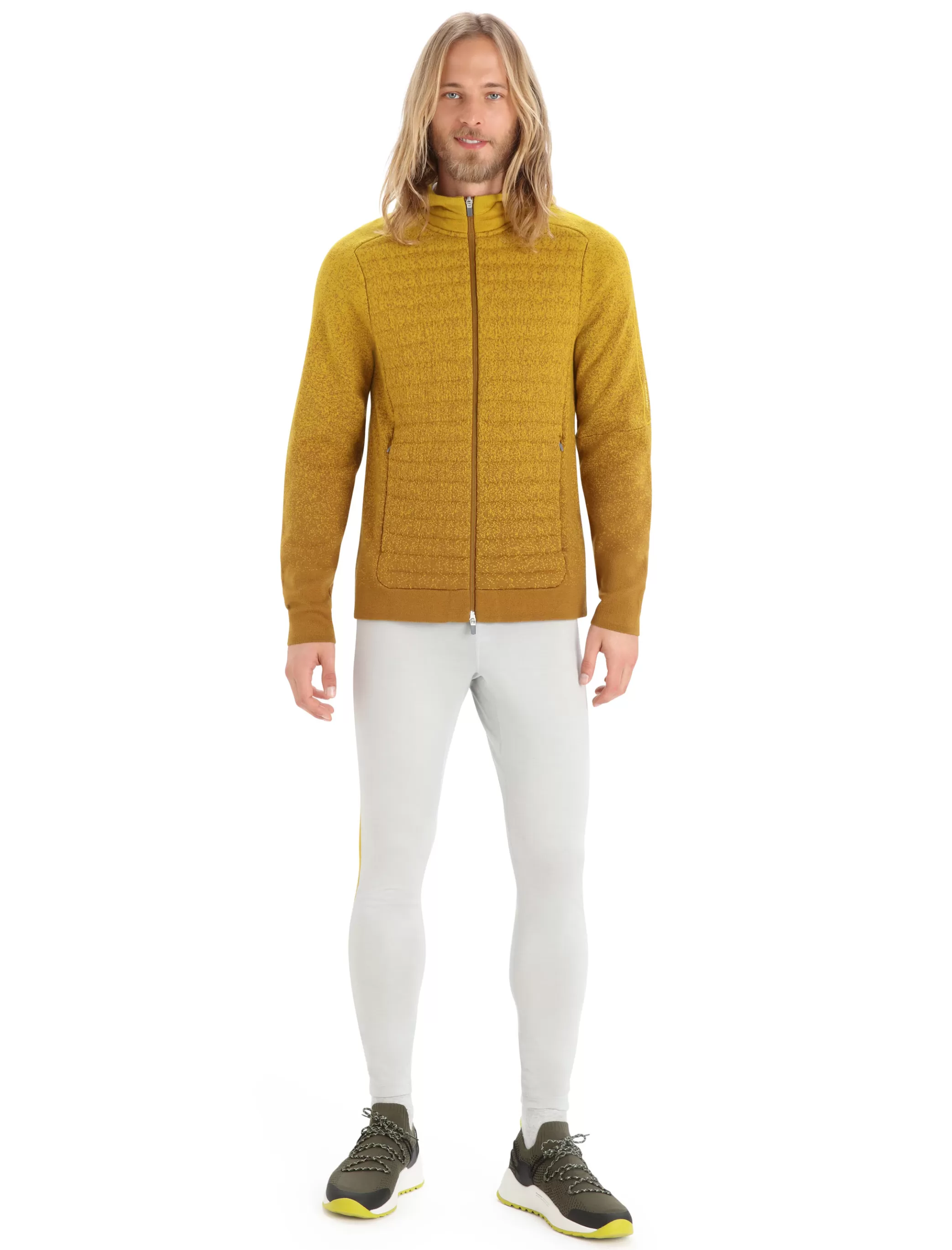 Best icebreaker Men'S Zoneknit™ Merino Insulated Long Sleeve Zip Hoodie Into The Deep Clove/Silent Gold