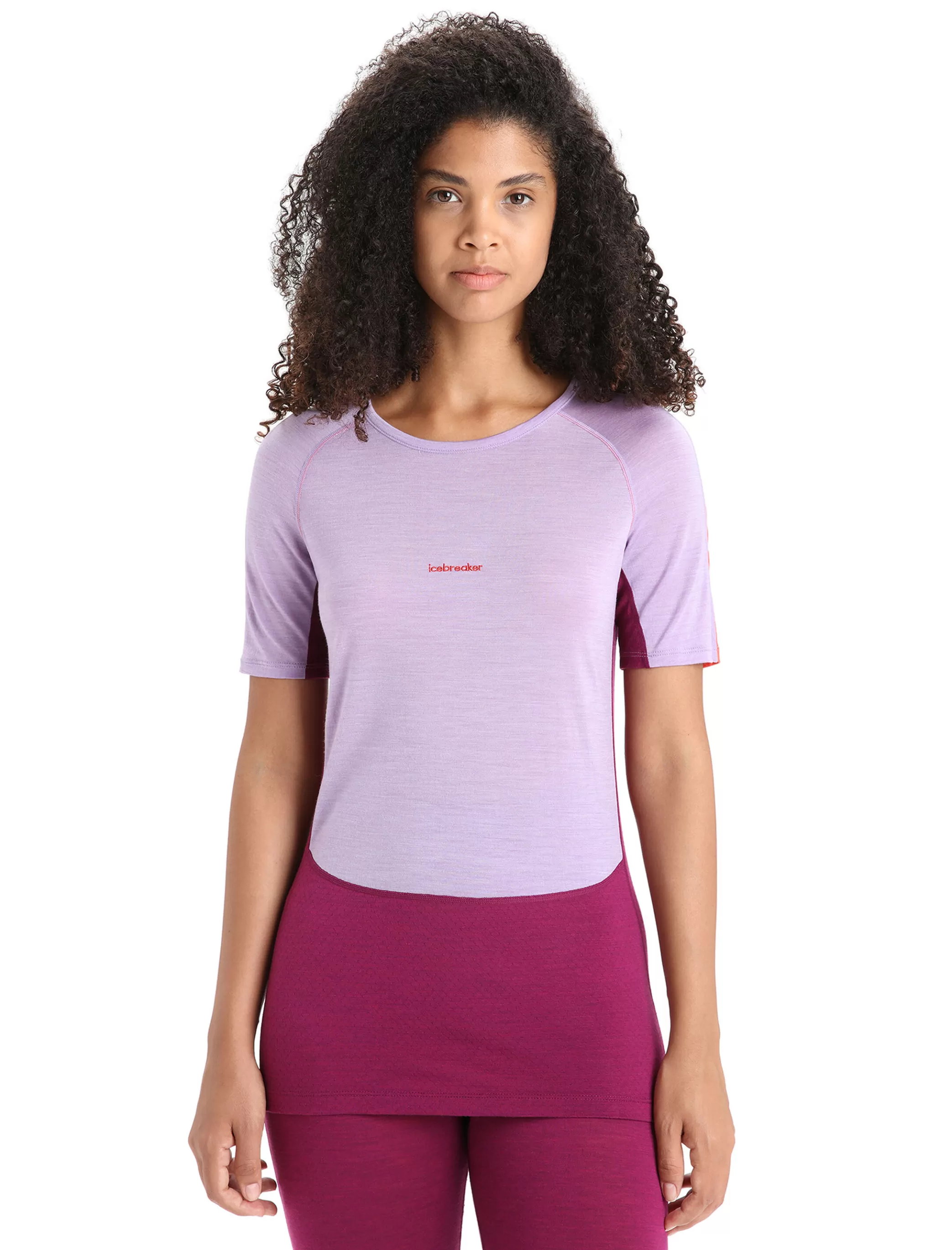 Cheap icebreaker Women'S 125 Zoneknit™ Merino Short Sleeve Crewe Thermal Top Purple Gaze/Go Berry