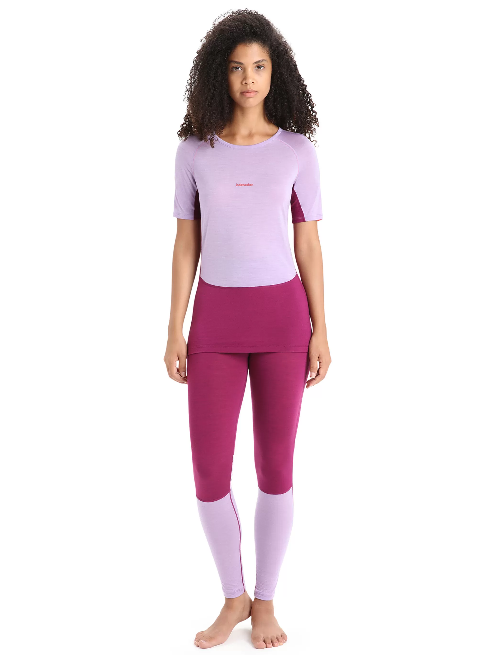 Cheap icebreaker Women'S 125 Zoneknit™ Merino Short Sleeve Crewe Thermal Top Purple Gaze/Go Berry
